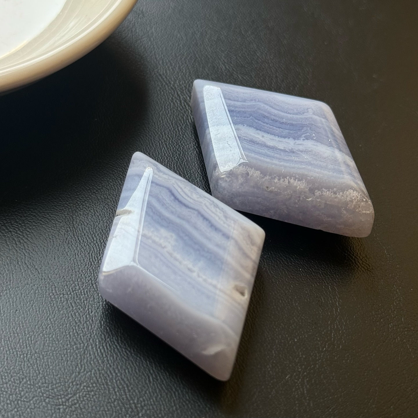 [原石] 藍紋瑪瑙 菱形 水晶擺飾