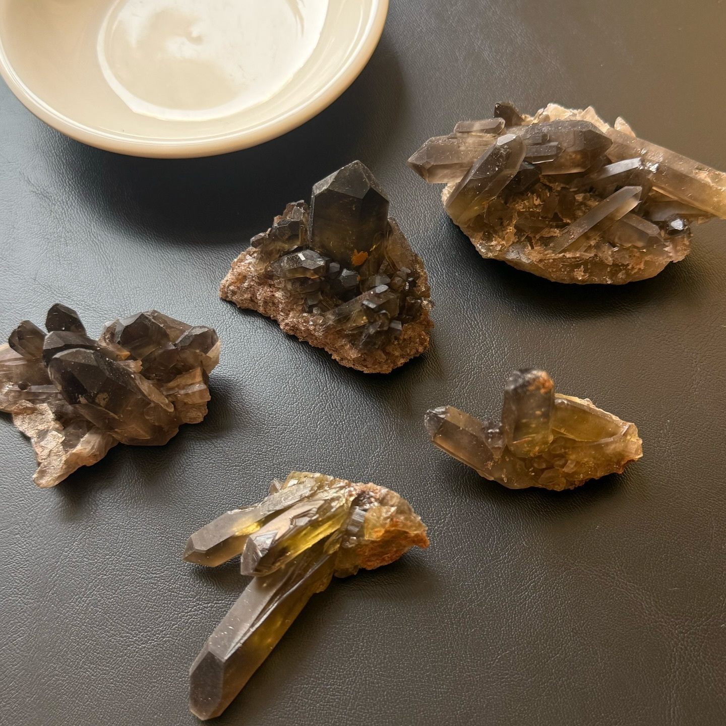 [原石] 茶黃晶 原礦晶簇