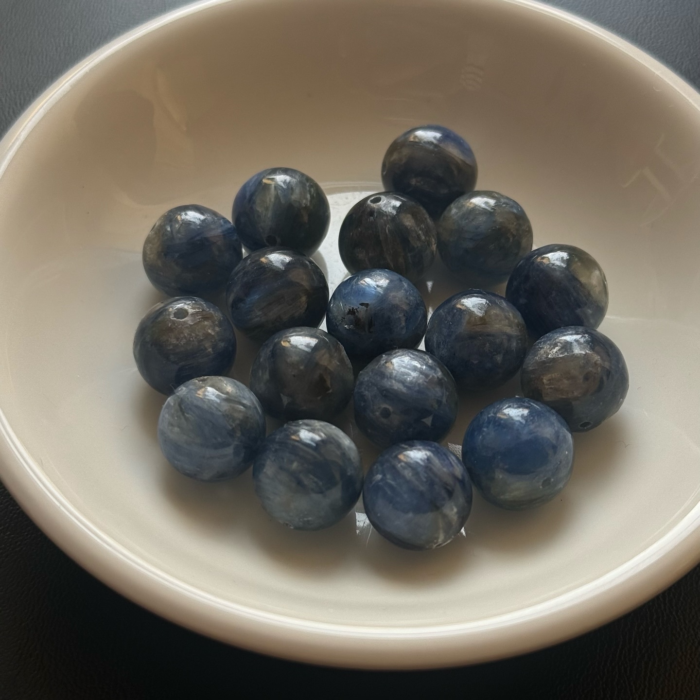 [原石] 藍晶石 通孔 水晶串珠材料 約 12mm