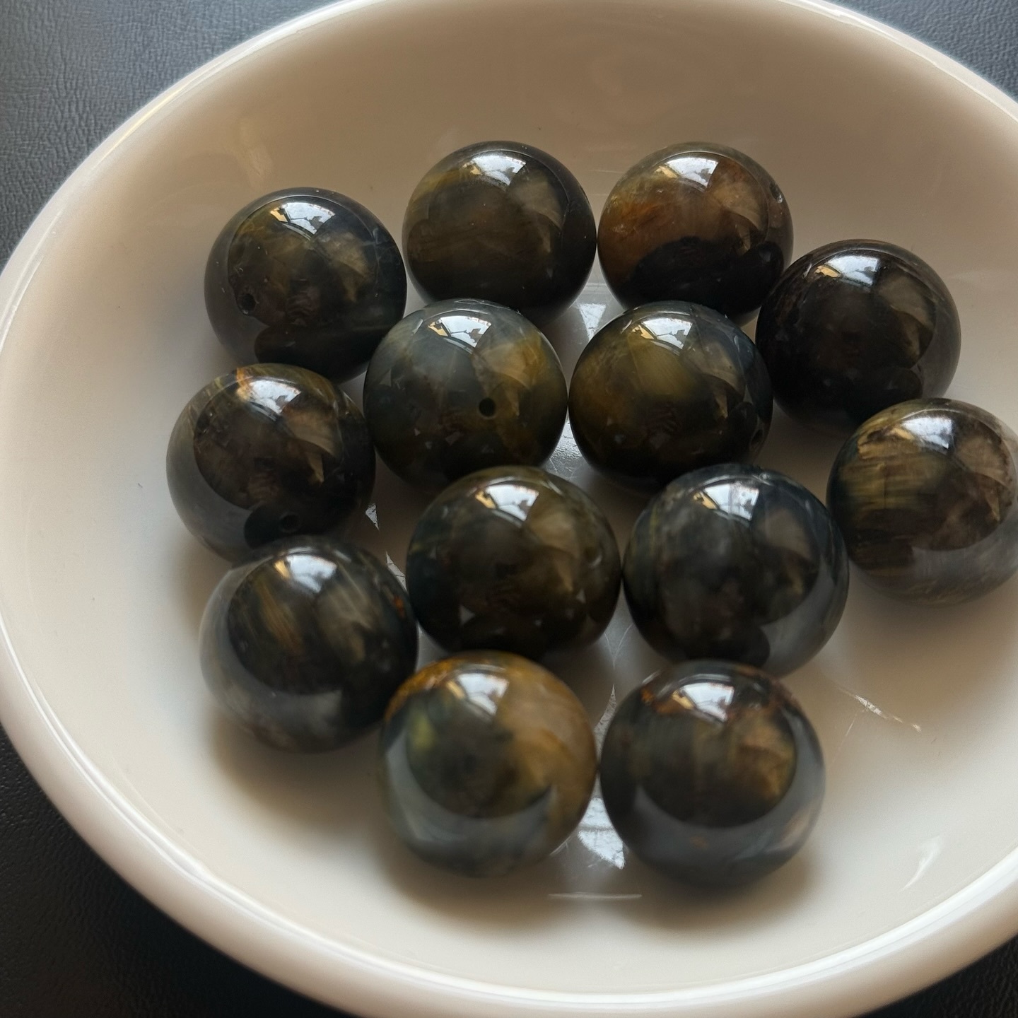 [原石] 藍彼得石 通孔 水晶串珠材料 約 16mm