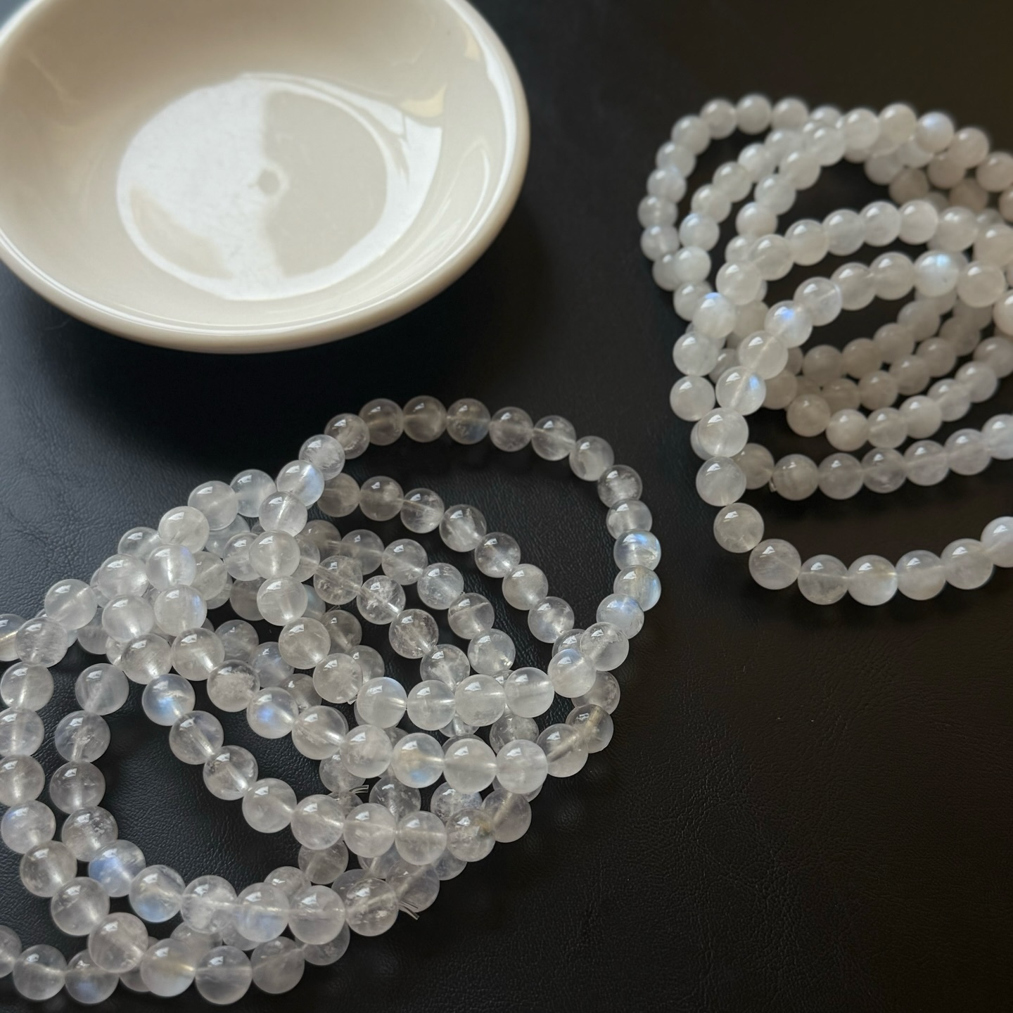 [原石] 藍光月光石 水晶手串