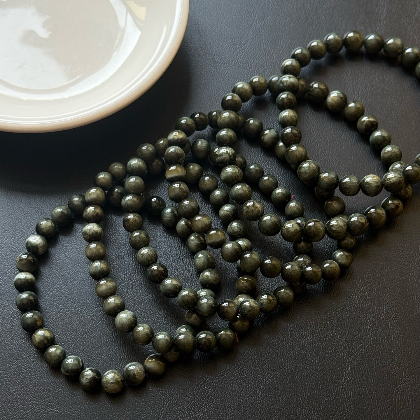 [原石] 陽起石 / 綠鷹眼石 水晶手串