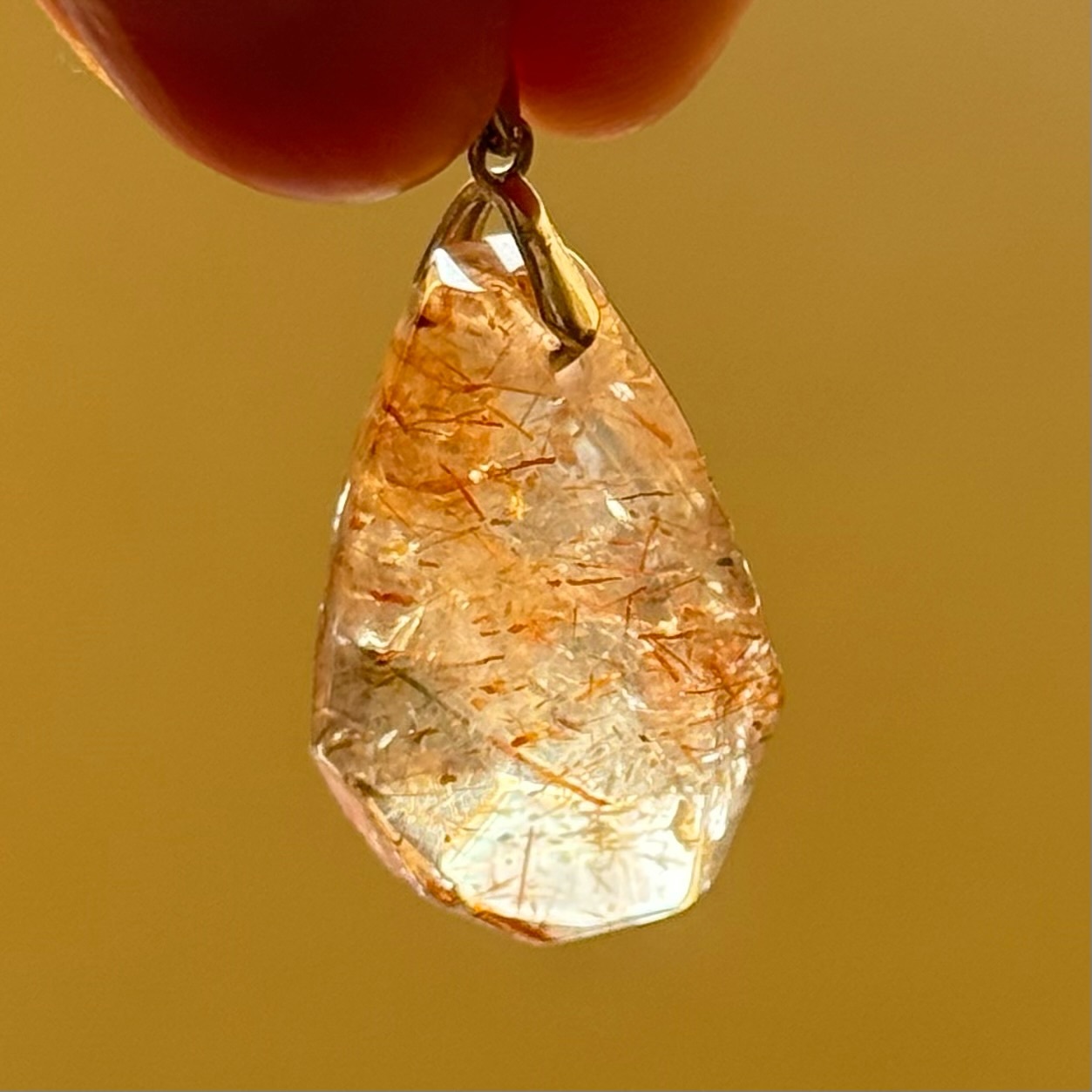 [原石] 黑金超七 925銀項鍊吊墜