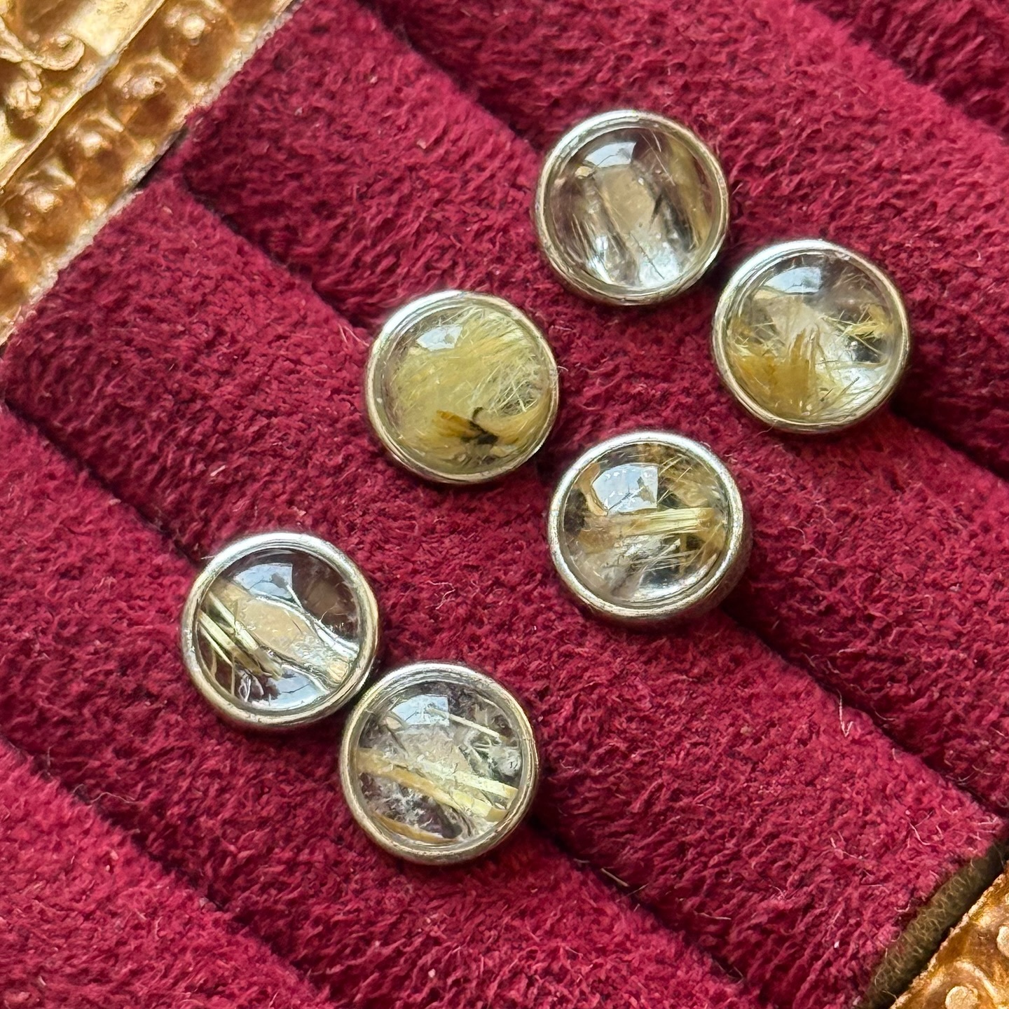 [原石] 金髮晶 925銀耳環