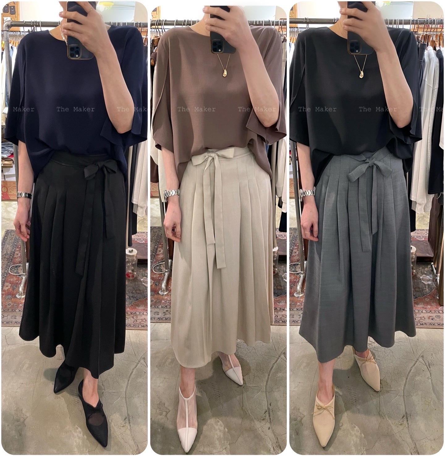 👗 高質滑料修身百摺裙 👗