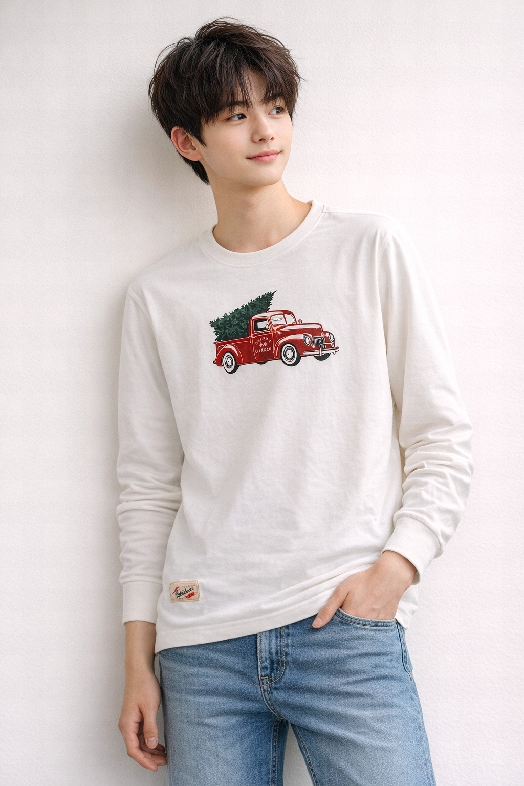OBS396 POLO Ralph Lauren 美式復古紅車長袖TEE
