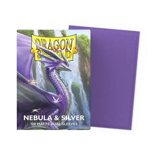 Dragon Shield - 100 Deck Protector Sleeves - Standard Size - Matte Dual - Nebula & Silver - AT-15075