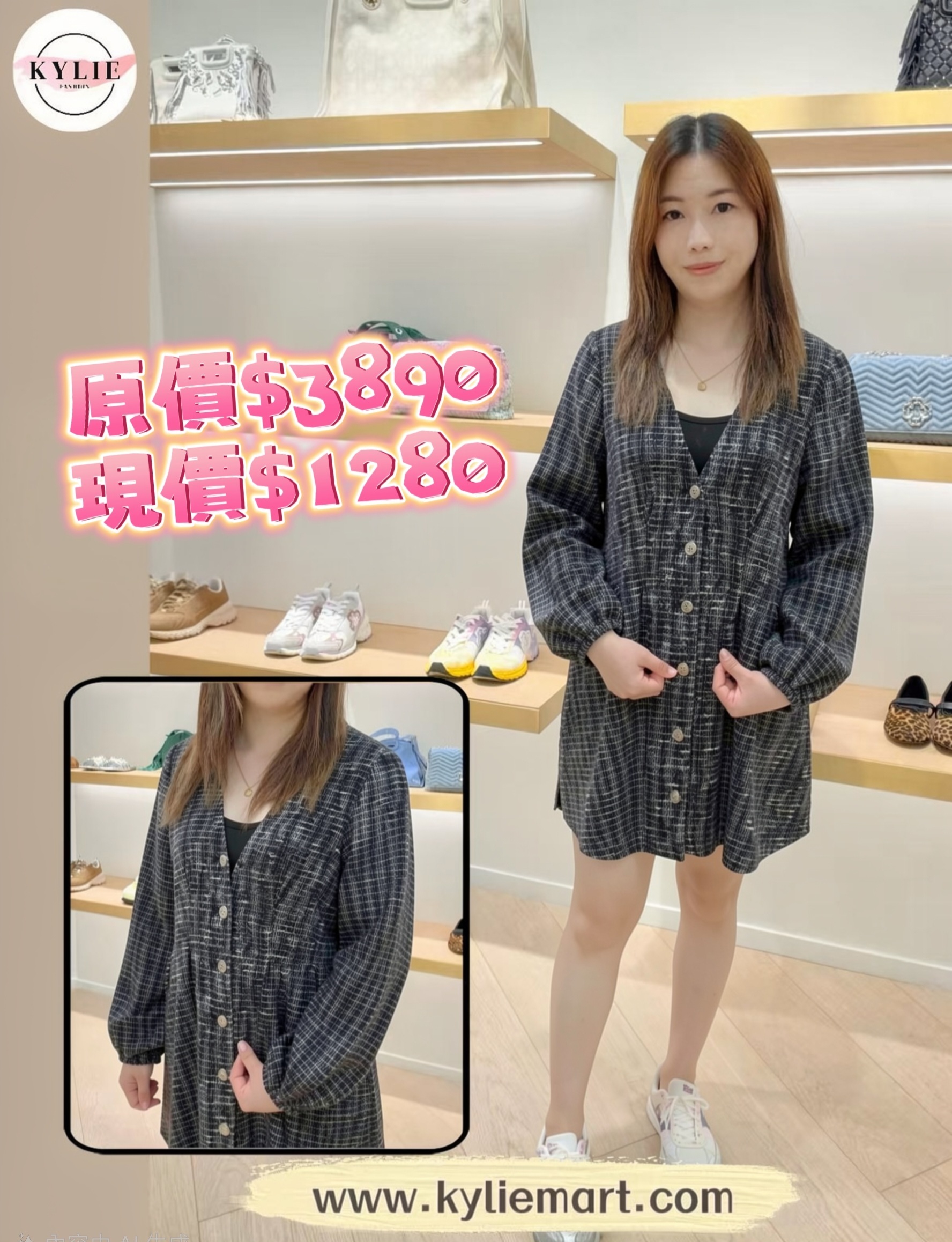 Maje 黑白連身上衣 #MFPRO03980