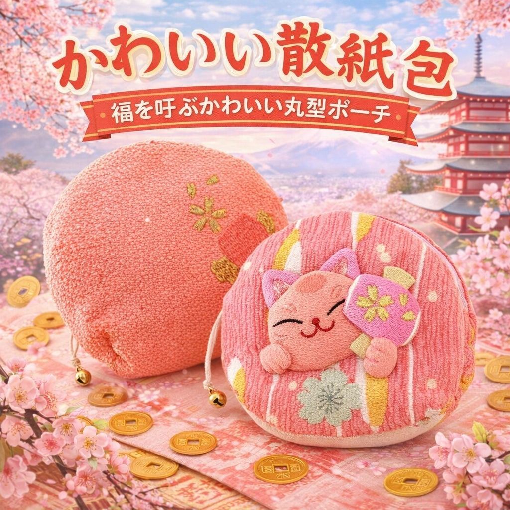 櫻花招財貓多用途袋 散纸包