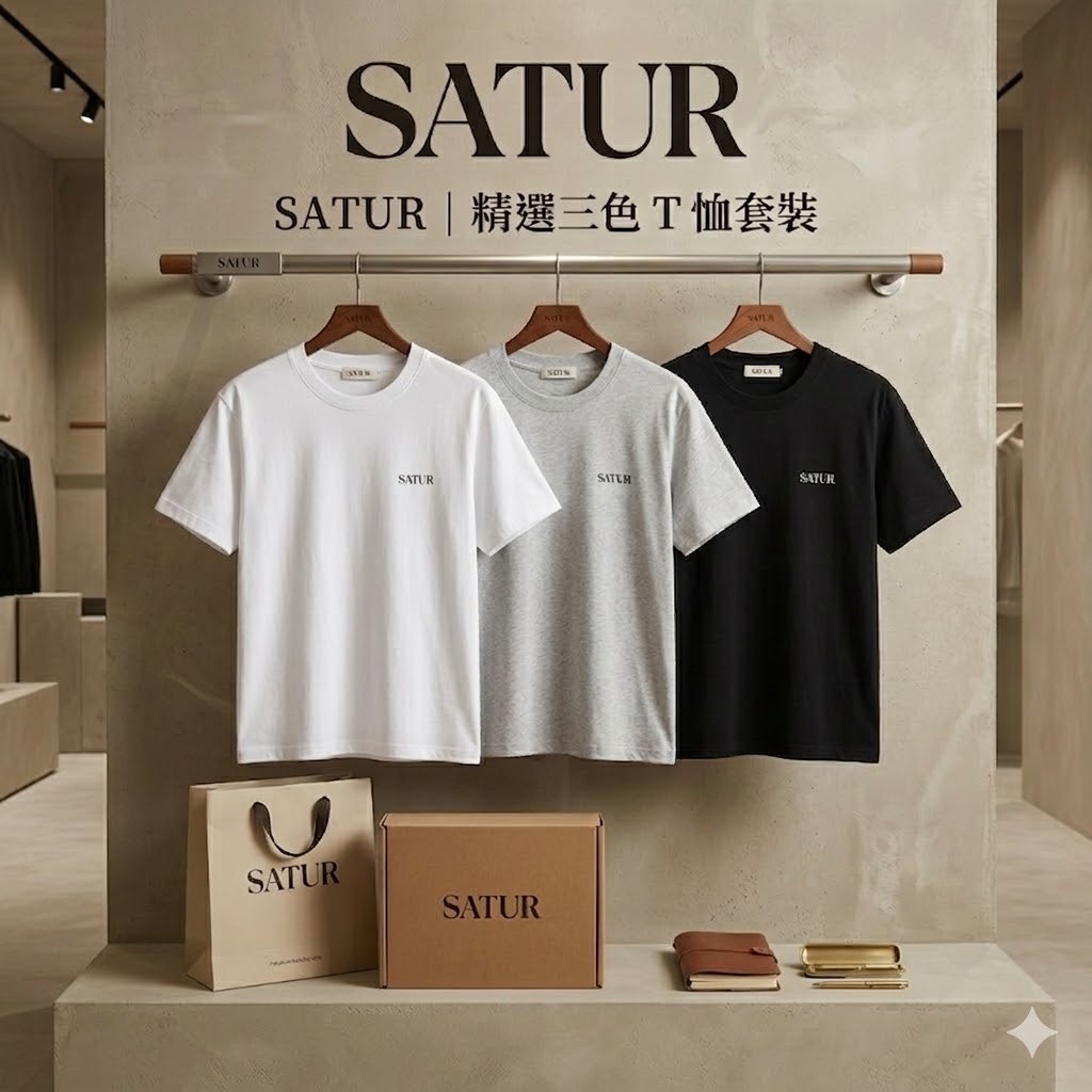 【直播】SATUR LX0402501 短袖上衣三件套裝 (白/灰/黑)