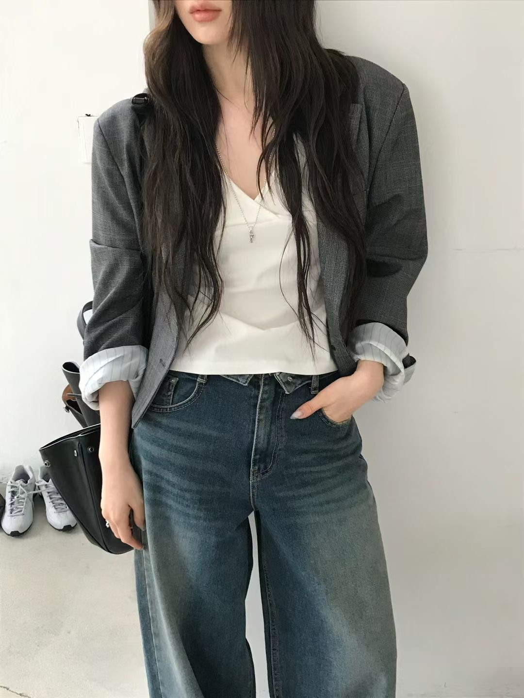 短袖V交錯領T