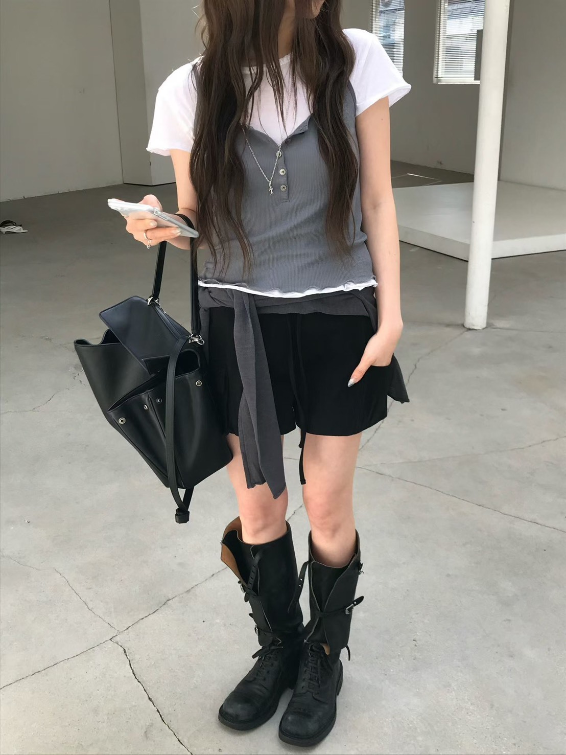 綁帶側口袋短褲