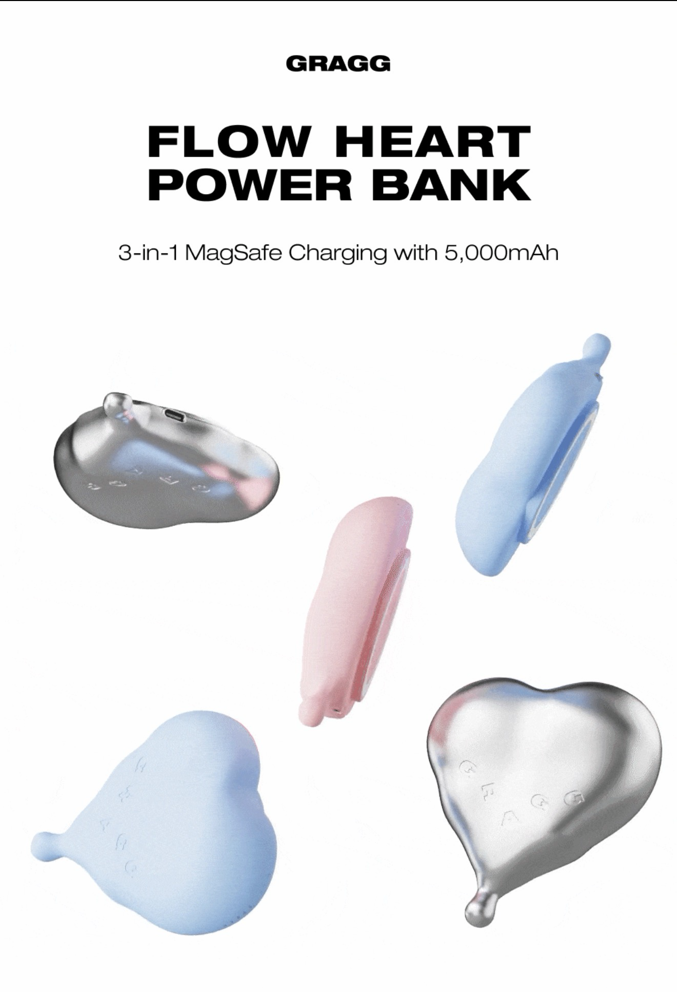 GRAGG / MAGSAFE FLOW HEART BATTERY - CHROME