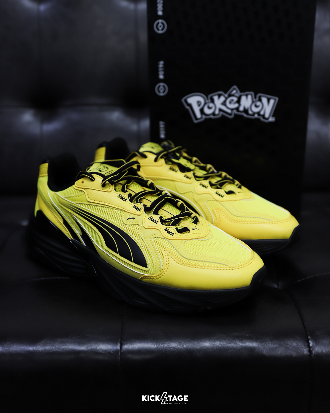 男女鞋 PUMA X POKÉMON MOSTRO 'Pikachu' 黃黑 皮卡丘 寶可夢 聯名 吊飾 支撐 休閒 運動鞋【408105-01】PMPOKÉ