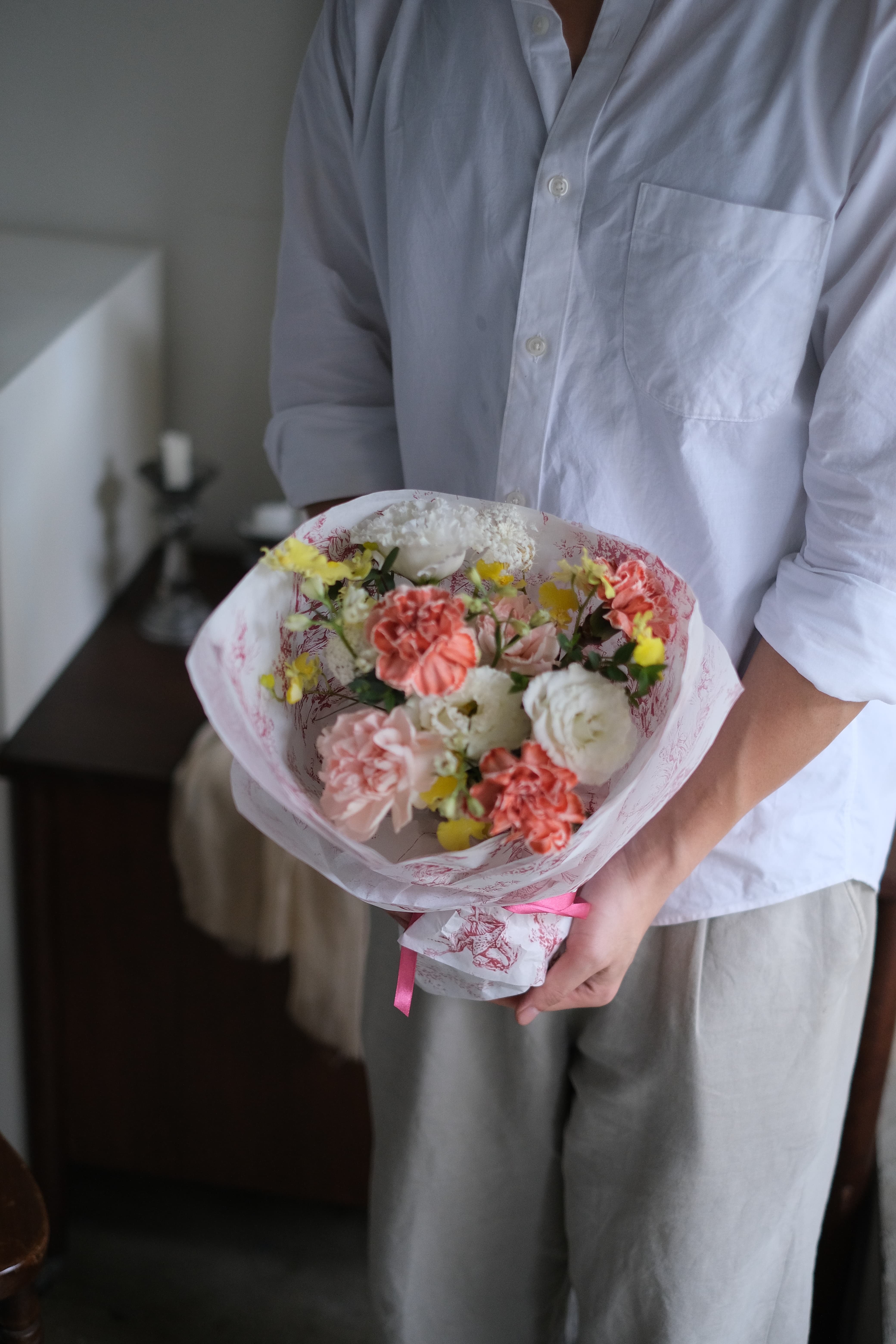 心之緋紅｜母親節限定情意重小花束（附小花瓶）