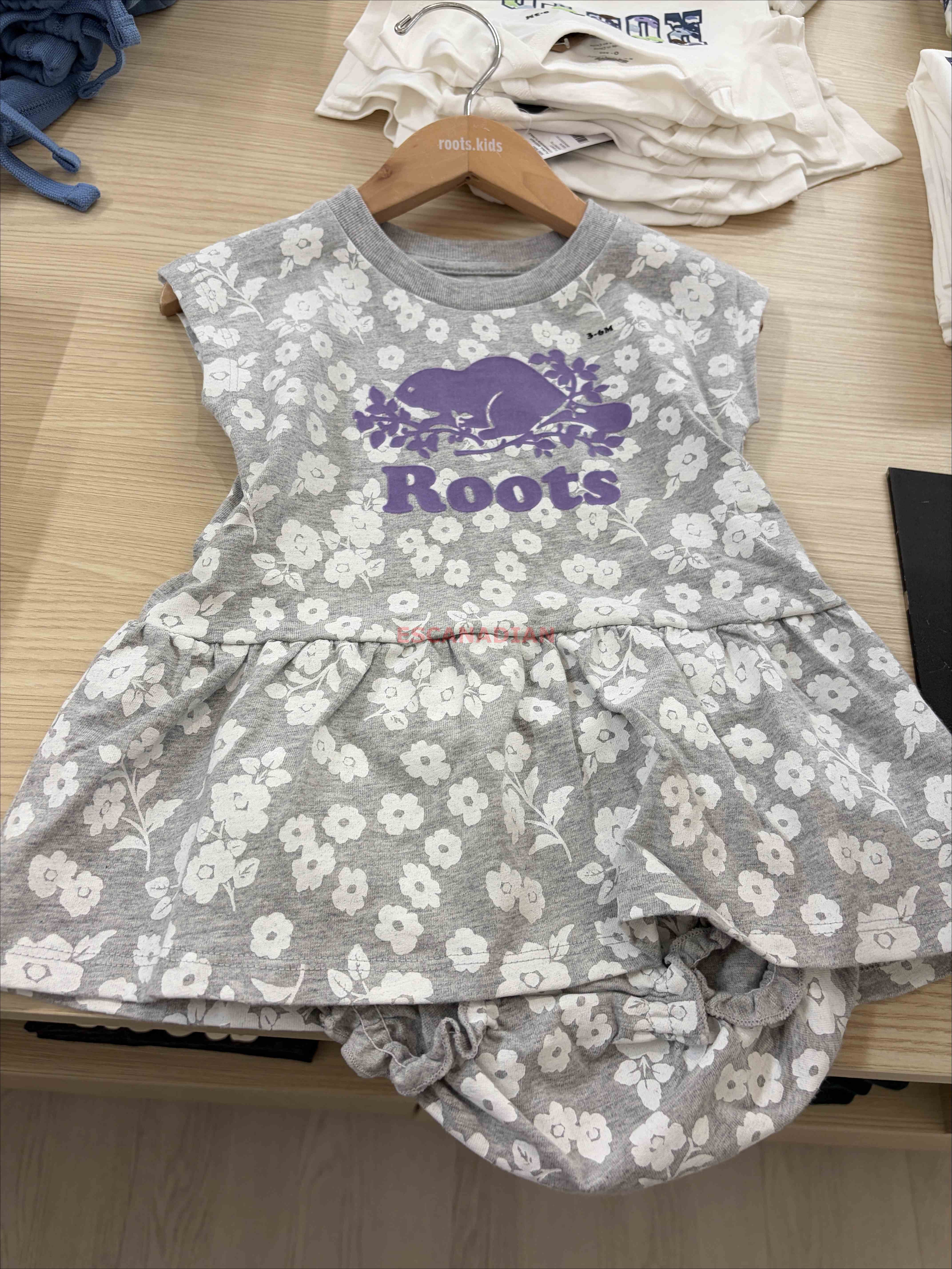 Baby ROOTS 經典款 滿版 海狸 洋裝 (附安全褲)