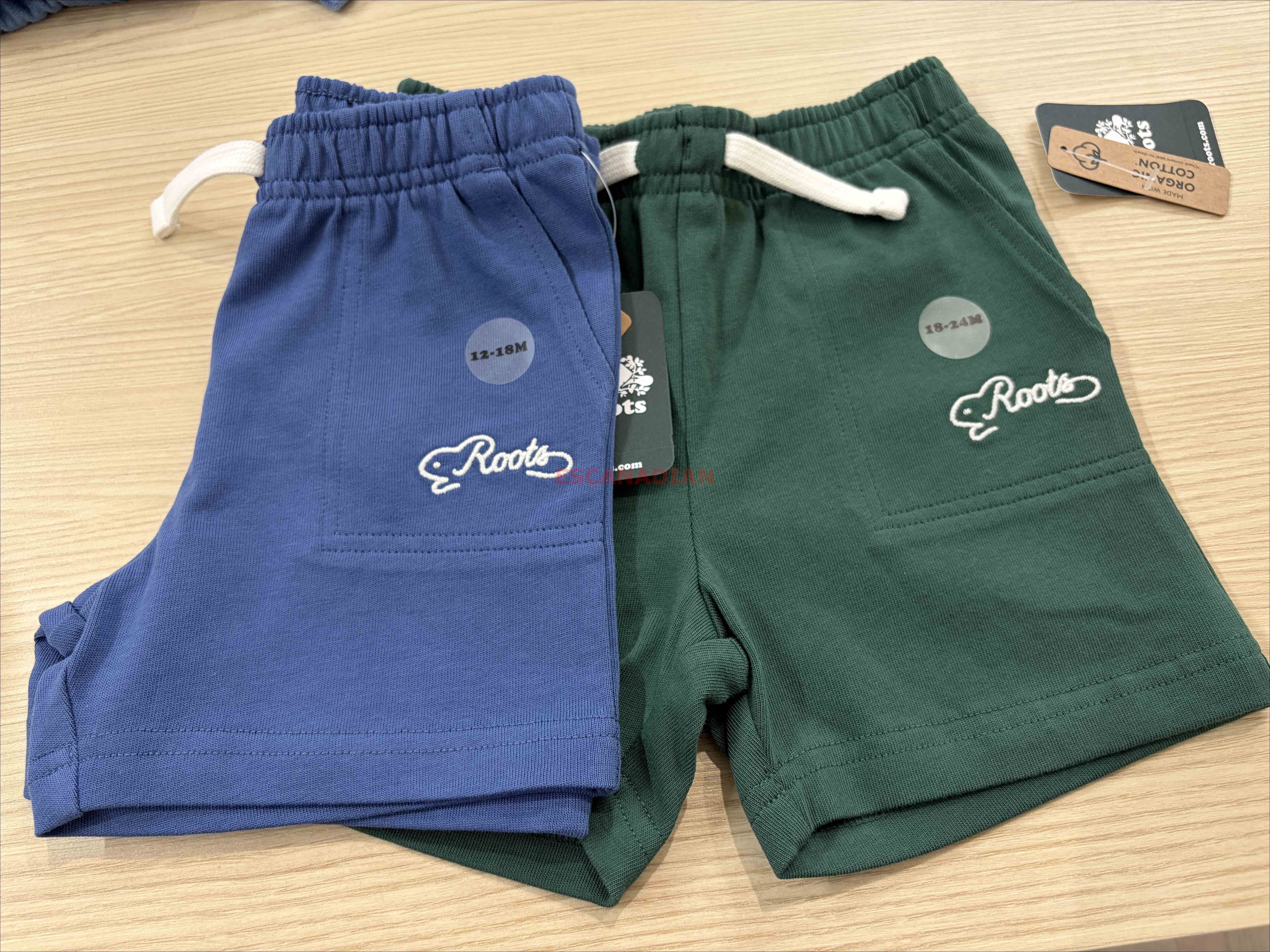 ROOTS 小男童/Baby 刺繡海狸字樣 棉短褲 (2色)