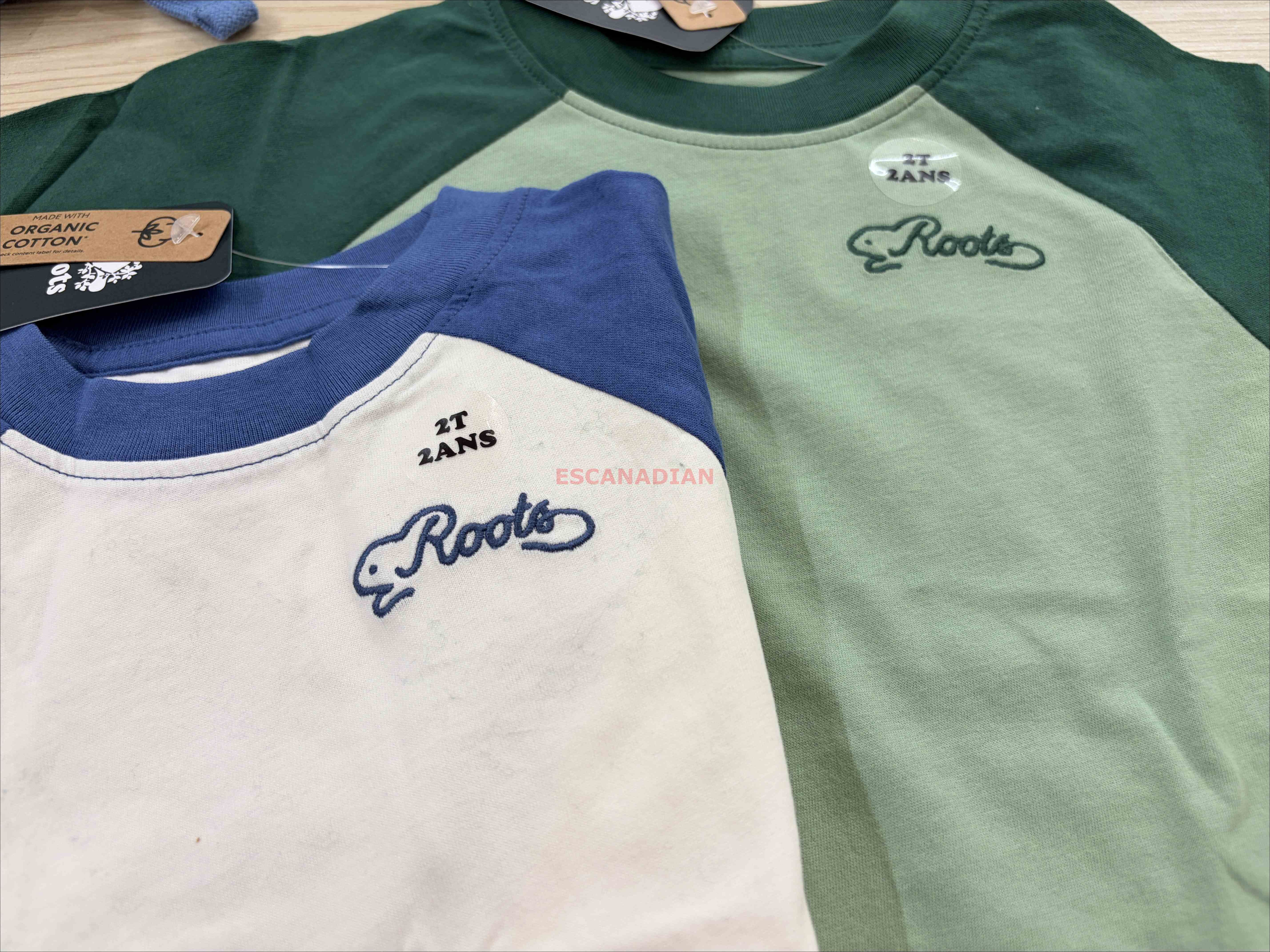 ROOTS 小男童 刺繡海狸字樣 棒球袖 短TEE (2色)