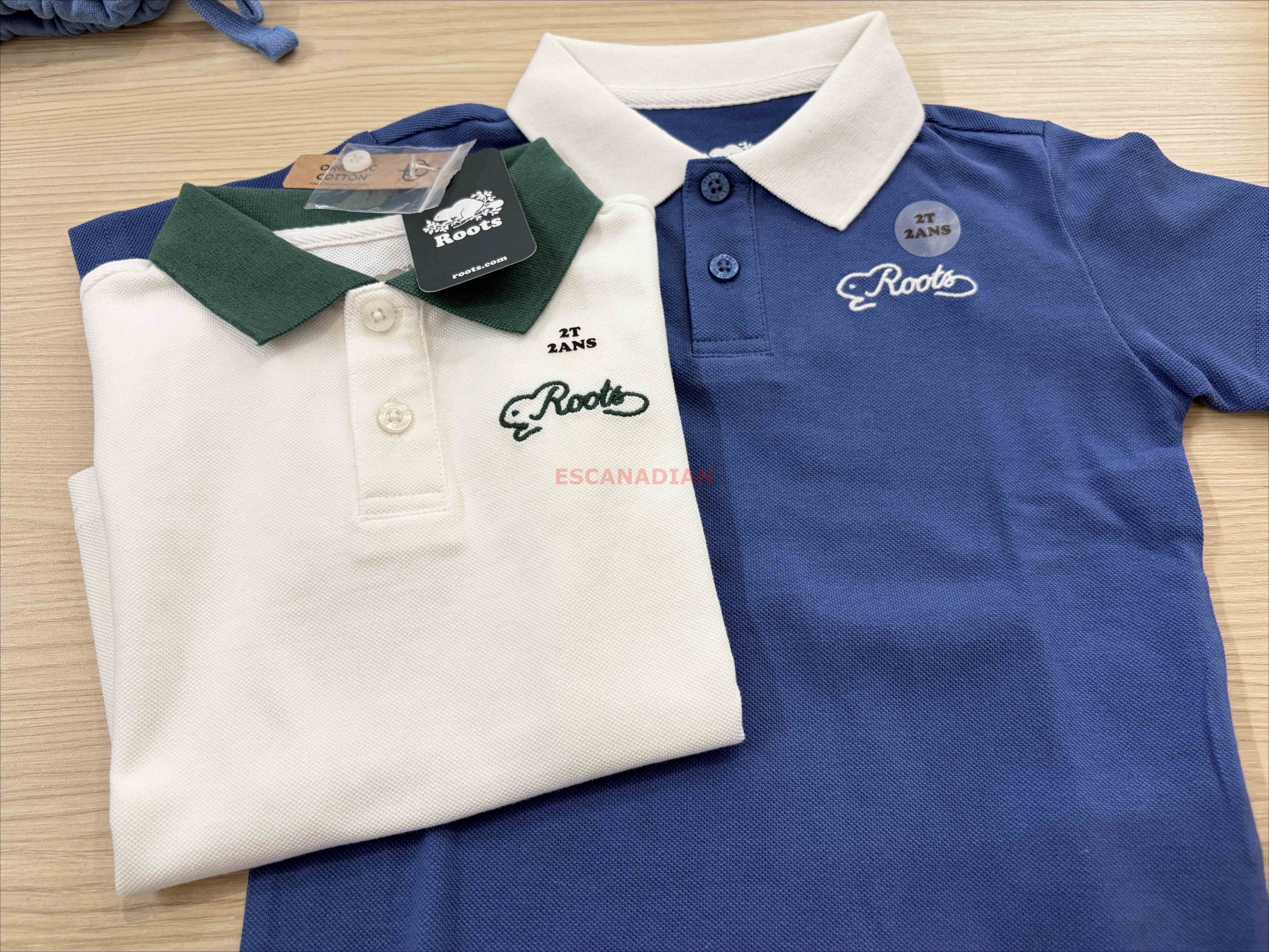 ROOTS 小男童 刺繡小海狸 網眼材質 Polo衫 (2色)