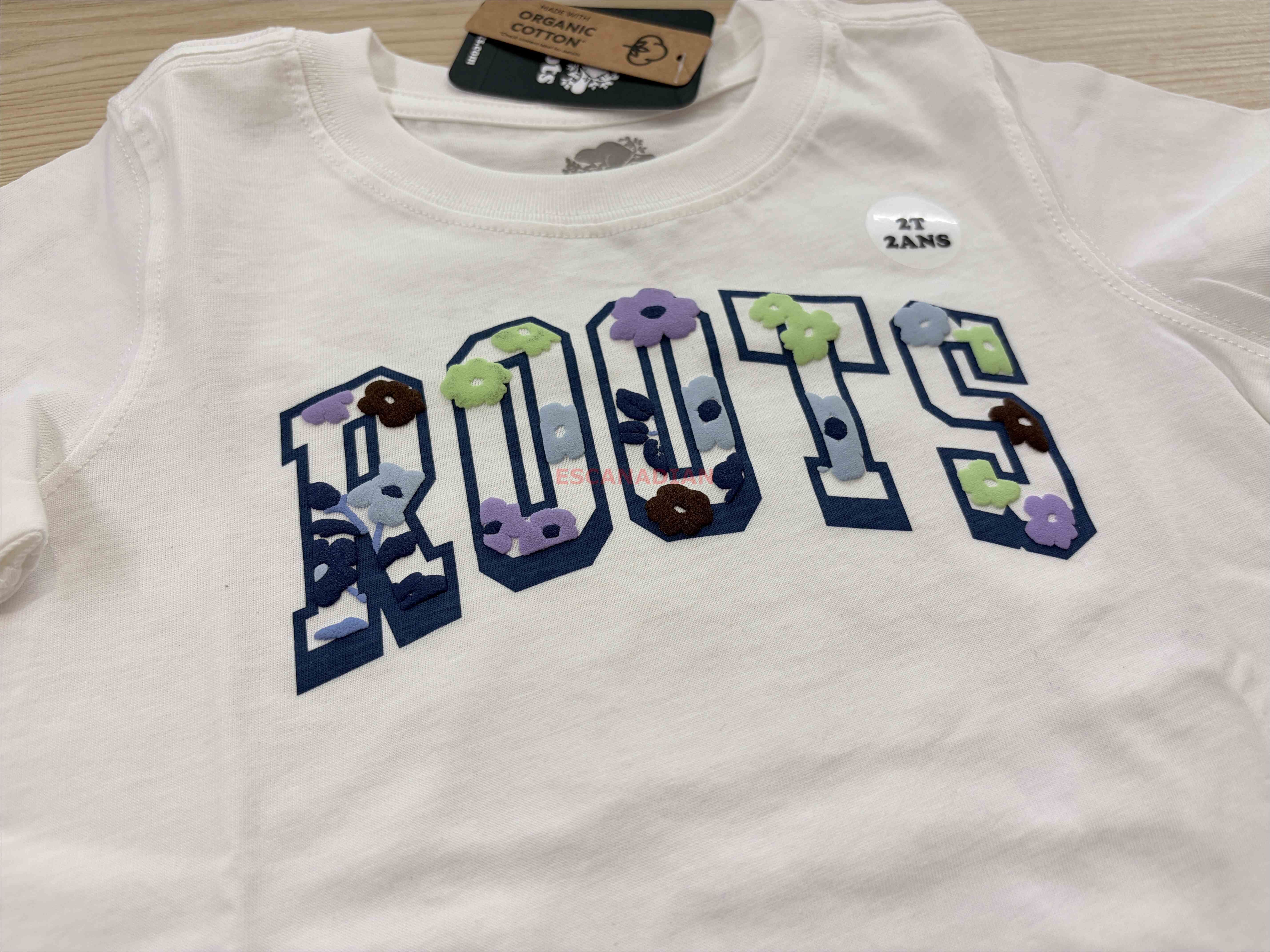 ROOTS 小童 花卉系列 ROOTS字樣 短TEE