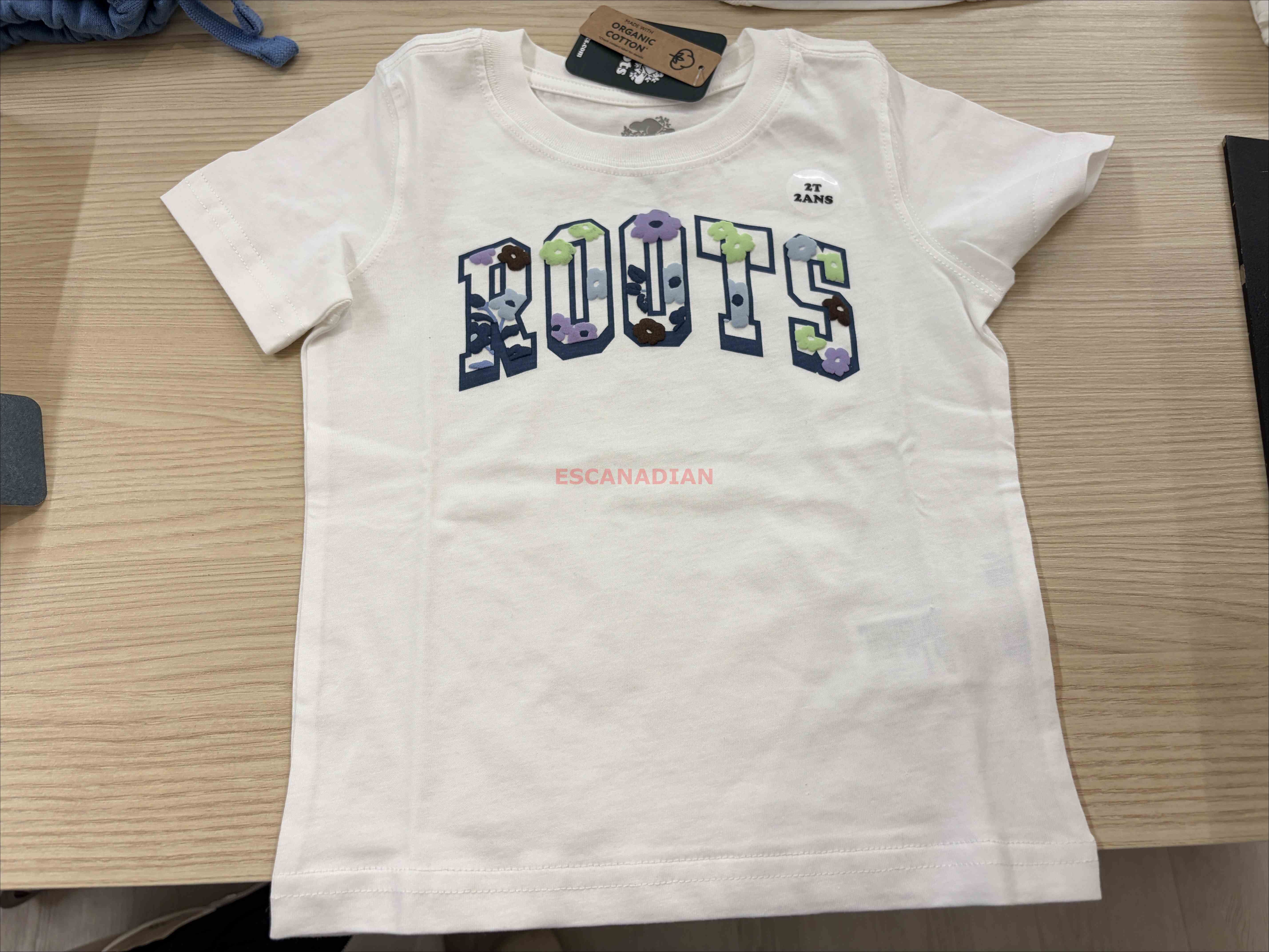 ROOTS 小童 花卉系列 ROOTS字樣 短TEE