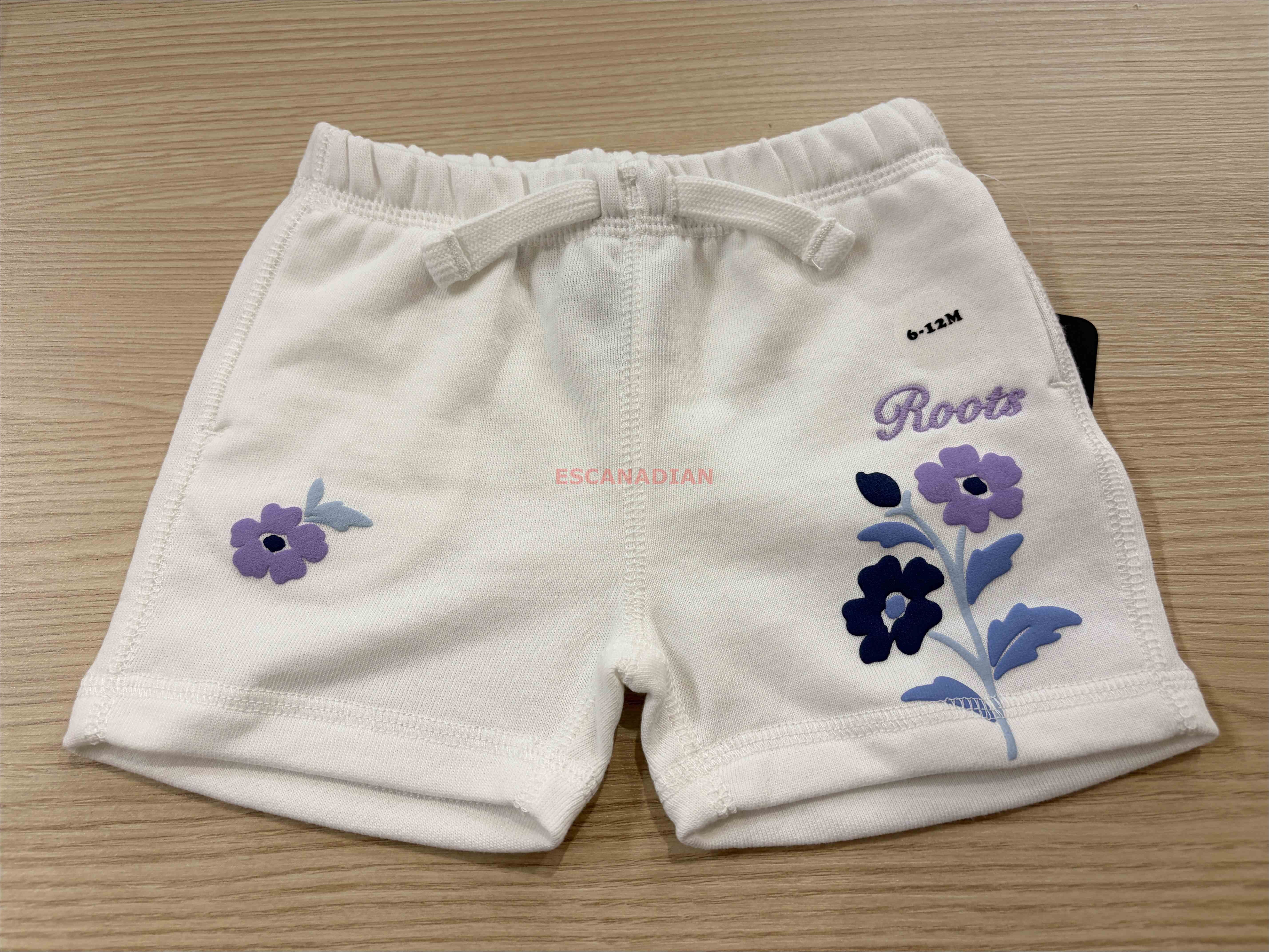 ROOTS 小男童/Baby 花卉圖案 刺繡小字樣 棉褲