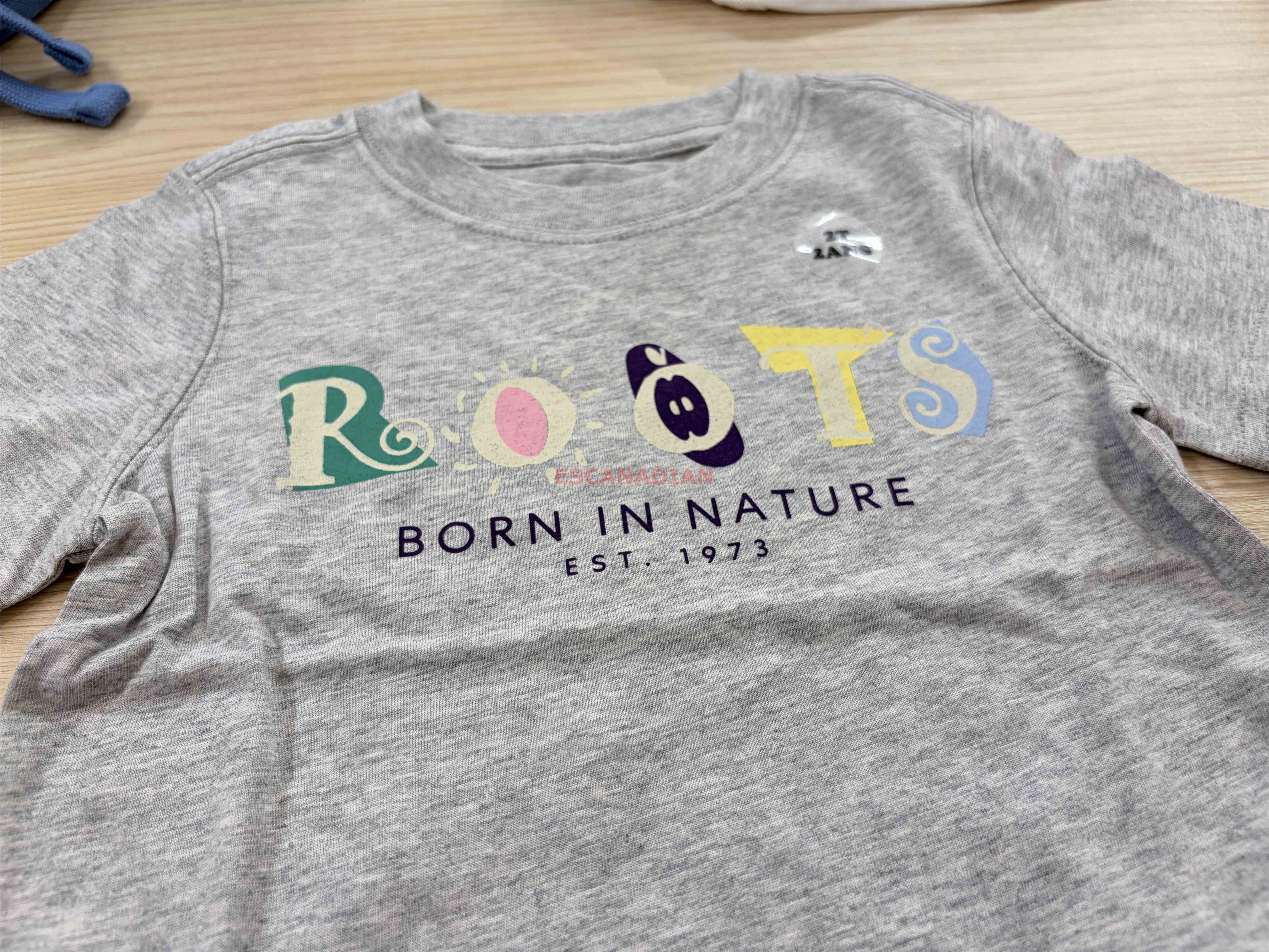 ROOTS 小童 造型字樣 短TEE