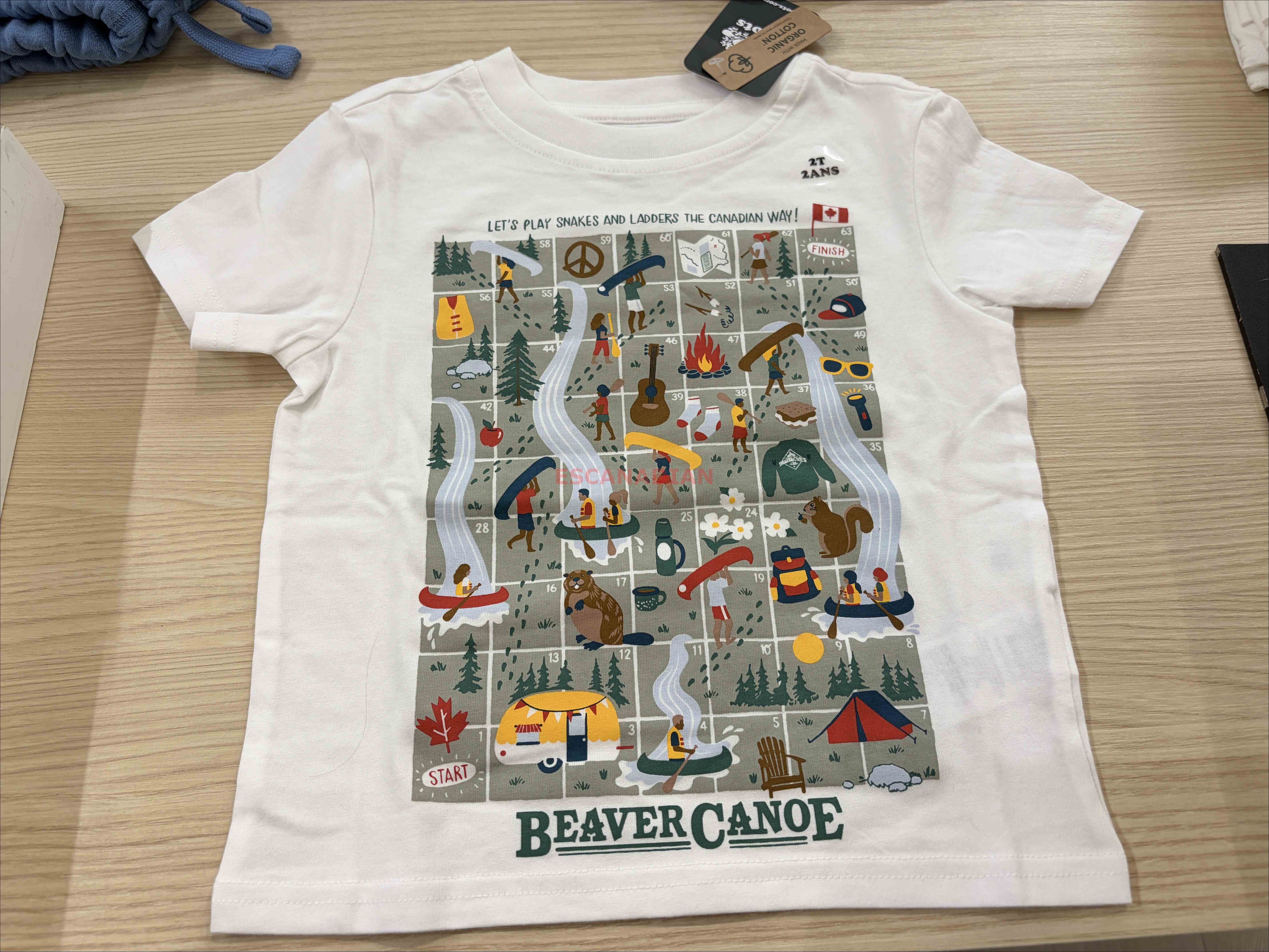 ROOTS 小童 戶外露營圖案  短TEE