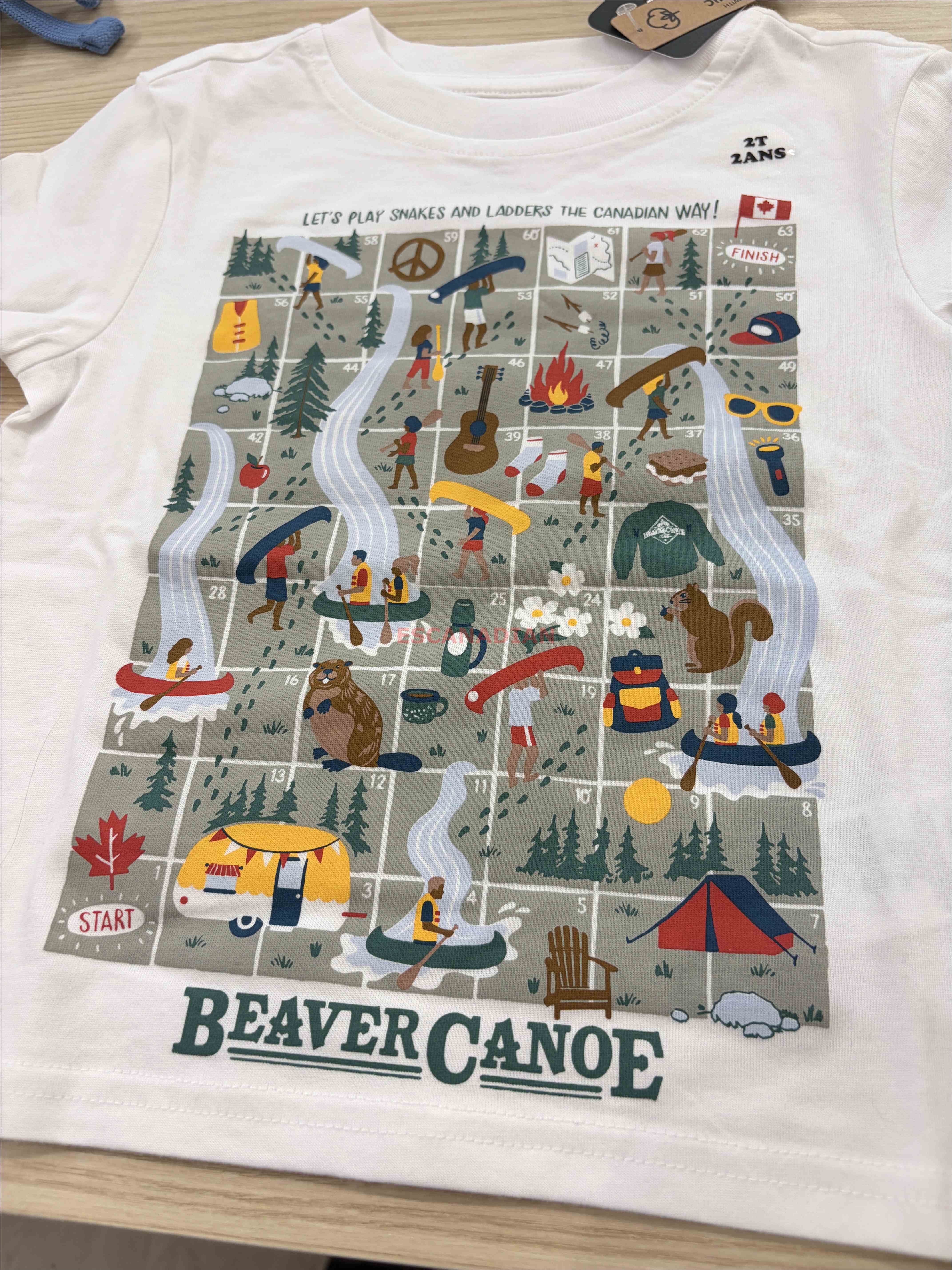 ROOTS 小童 戶外露營圖案  短TEE