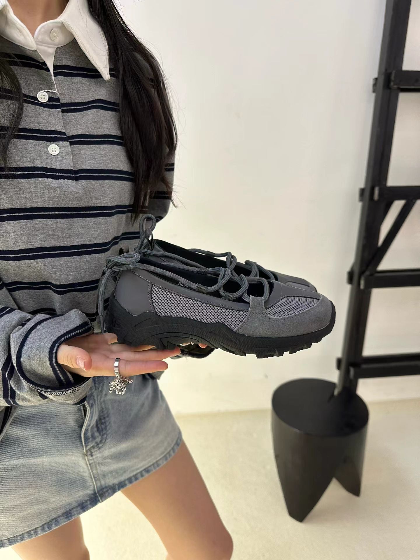 顯腿長厚底交叉綁帶鞋