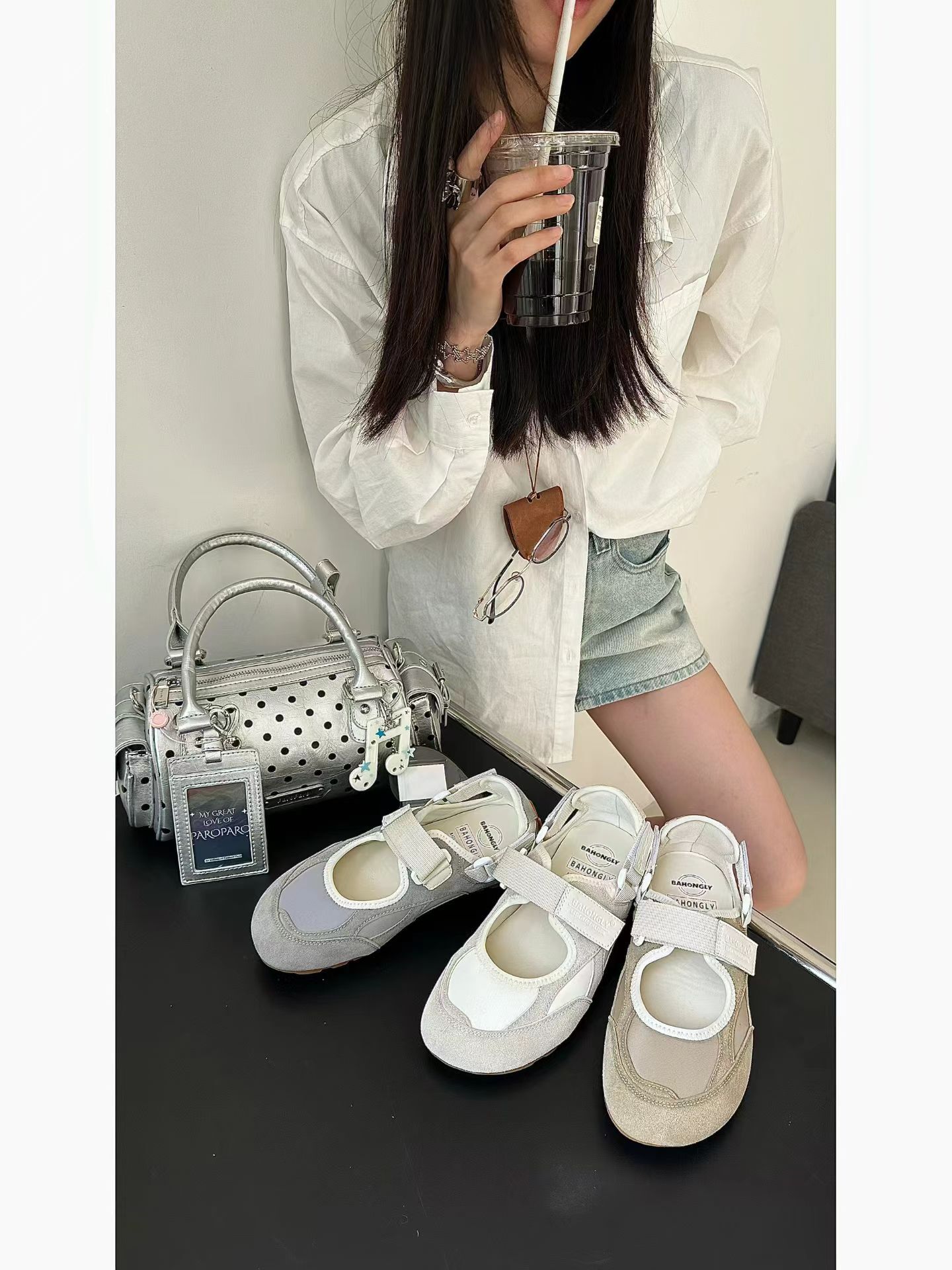 魔鬼氈輕便奶油系休閒鞋