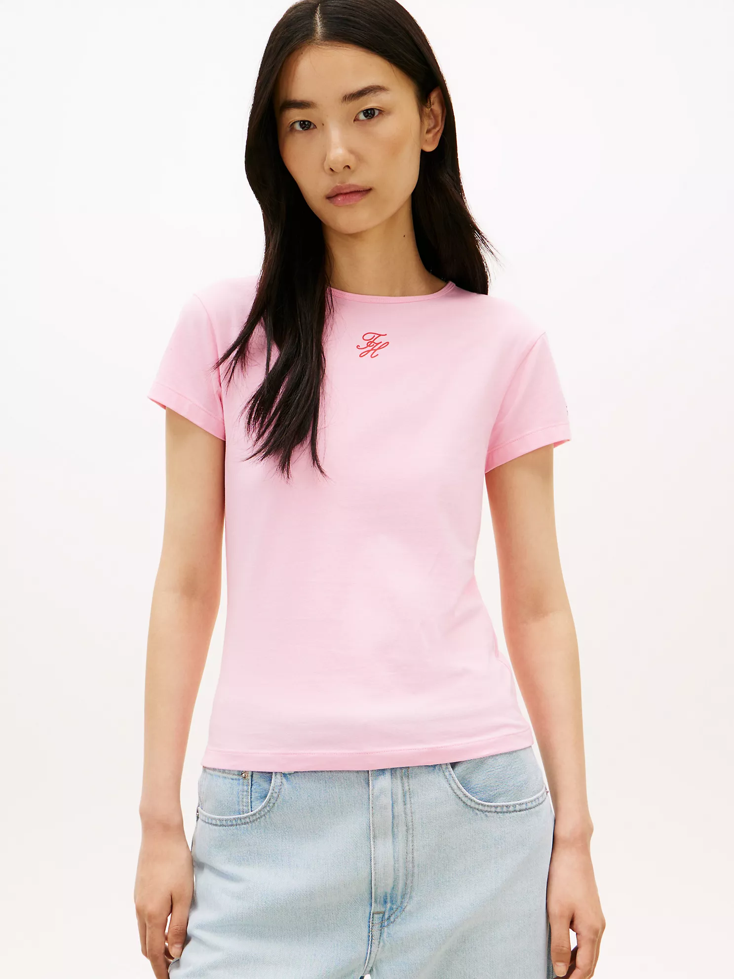 【預購】Tommy Hilfiger H040304 女裝質感草寫系列修身 Tee