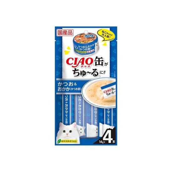 CIAO 鰹魚+木魚 (鰹魚節) (14gx4支裝)