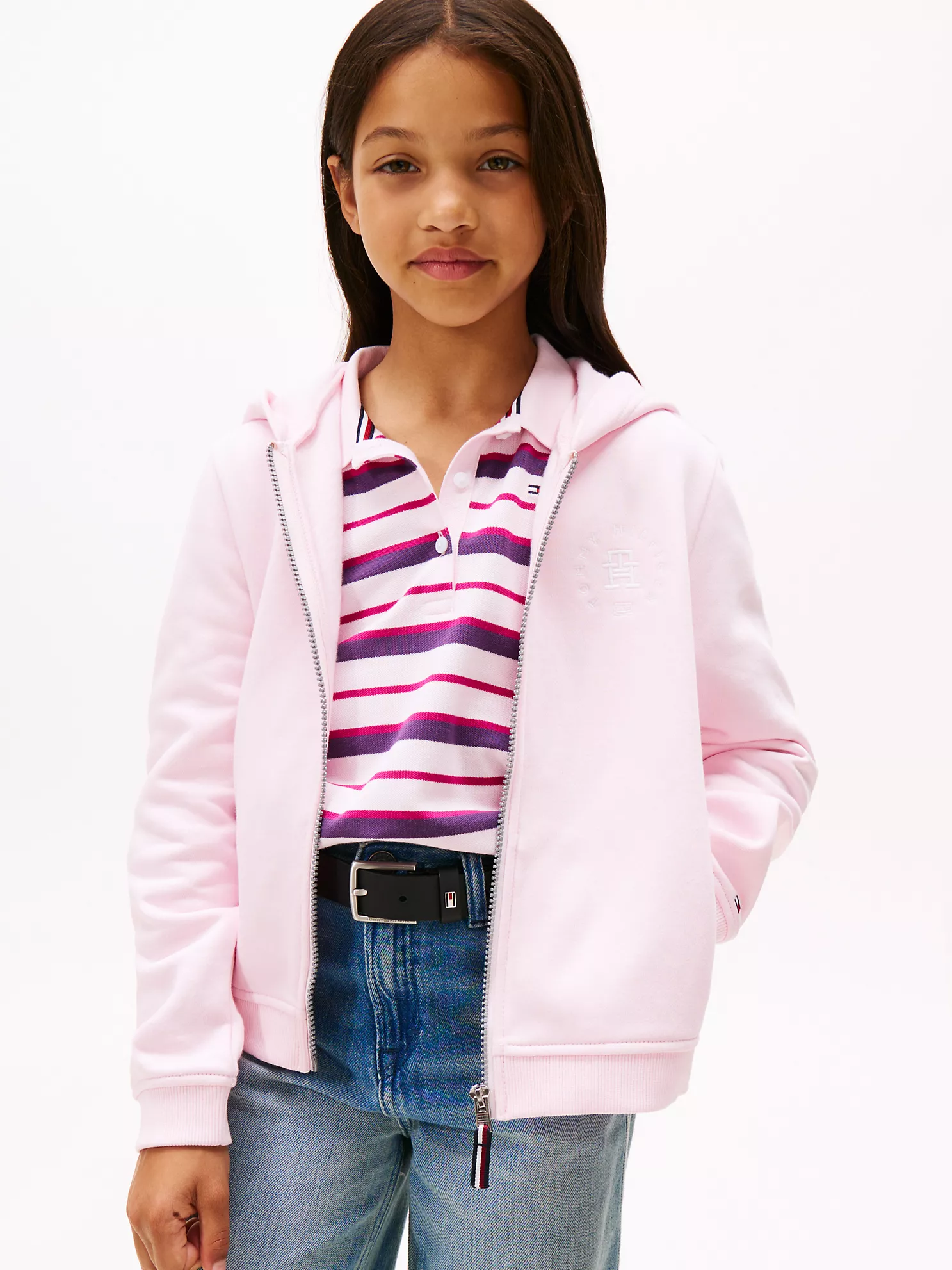 【預購】Tommy Hilfiger H040305 女童經典圓形標誌連帽衛衣