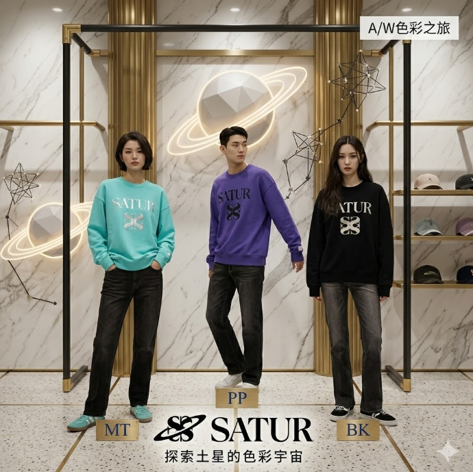 【直播】SATUR LX040226 男女同款圓領衛衣