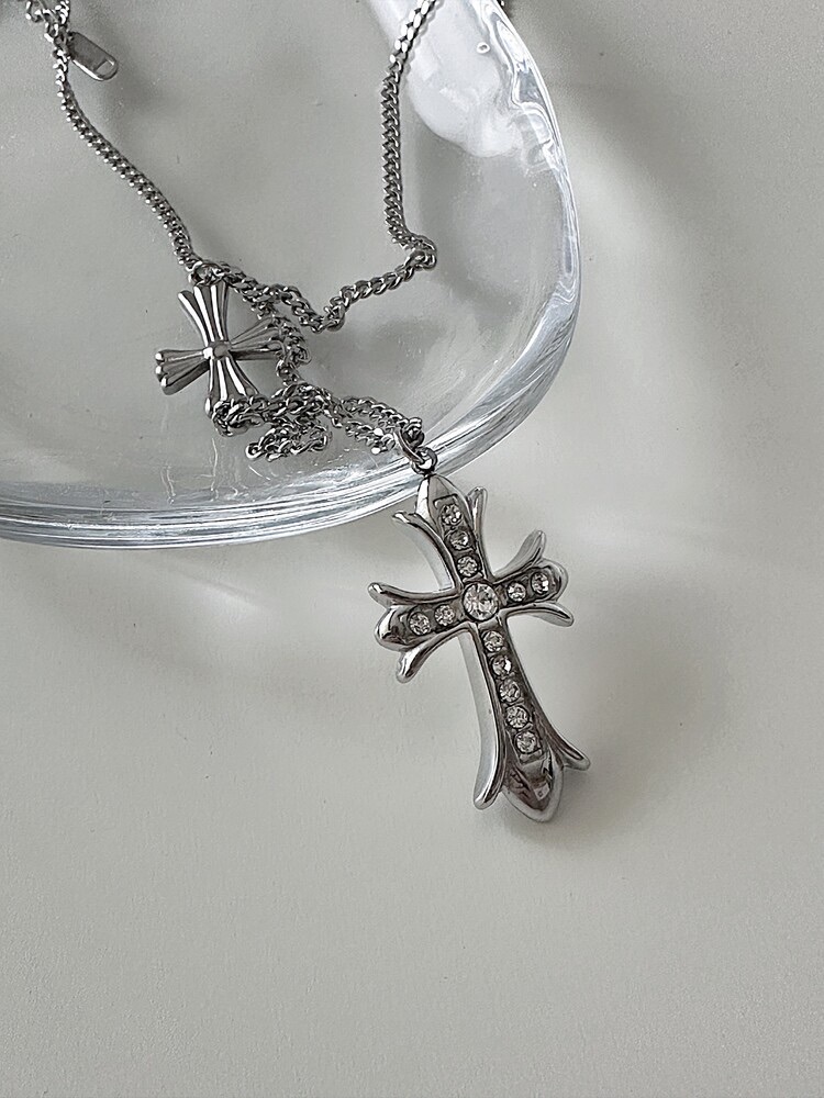 iDol愛牌🪽 韓國 OFUSE double cross necklace 雙十字架項鍊
