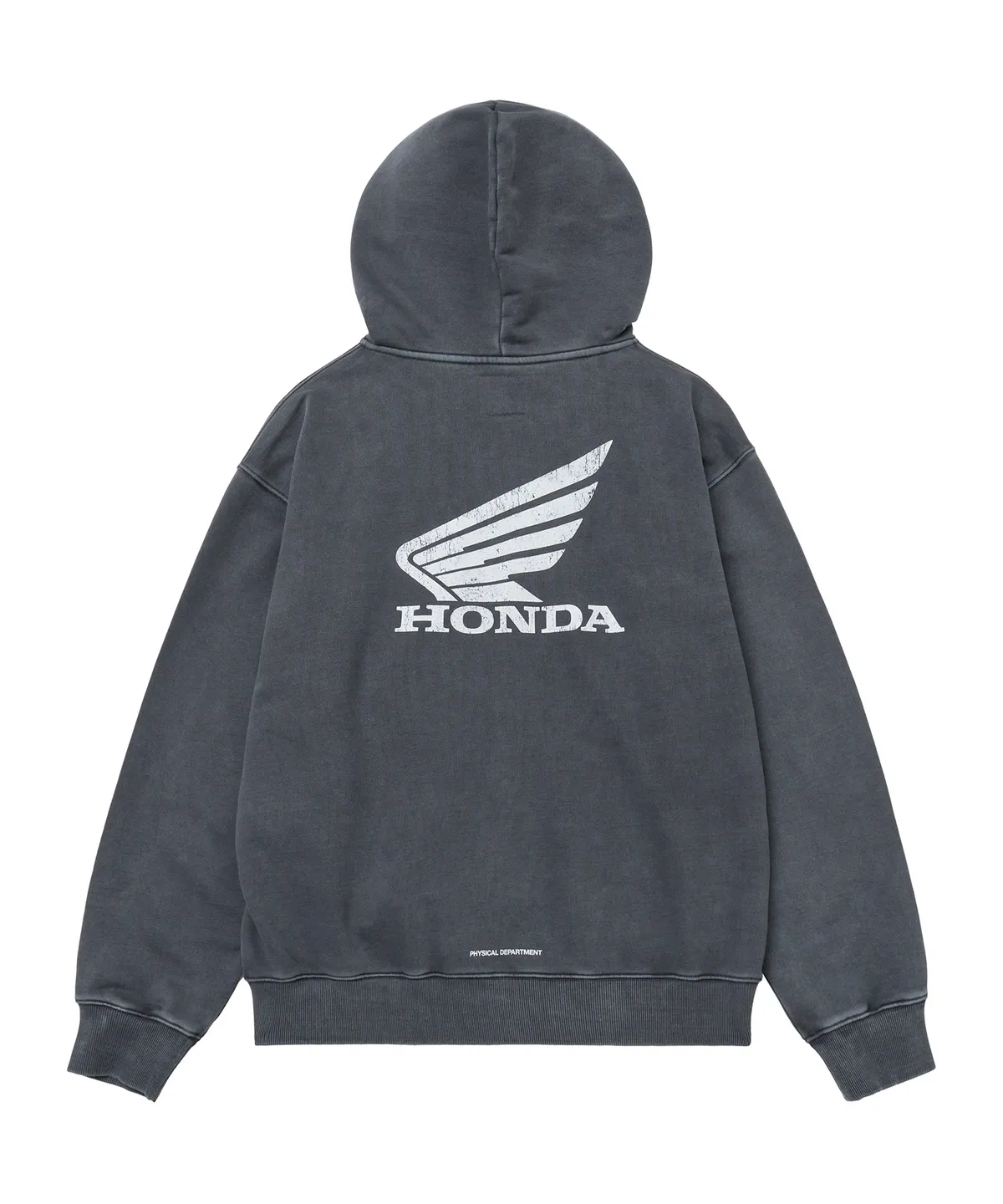 【代購】HONDA Pigment 刷舊字母Logo 連帽拉鍊外套 復古水洗帽T外套