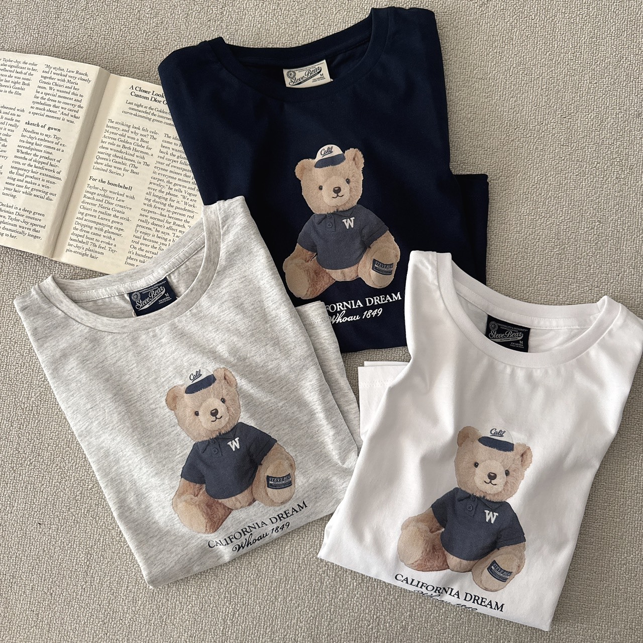 （現貨）韓牌 who a u 照片 小熊 短版 短T WHRPG2451F