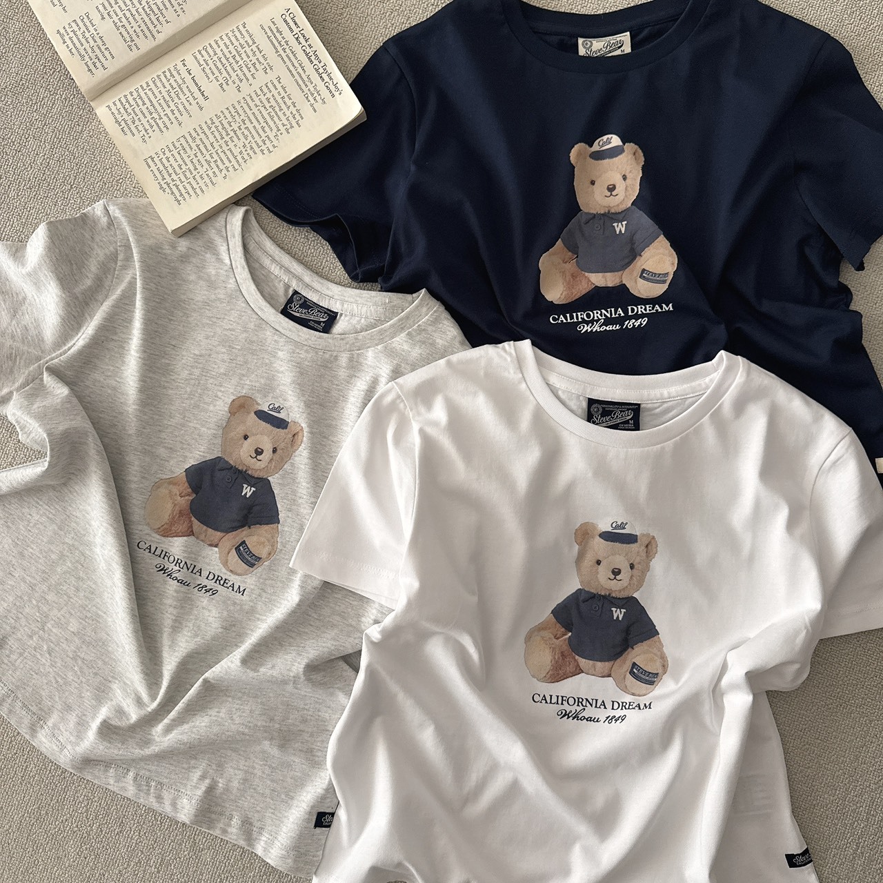 （現貨）韓牌 who a u 照片 小熊 短版 短T WHRPG2451F