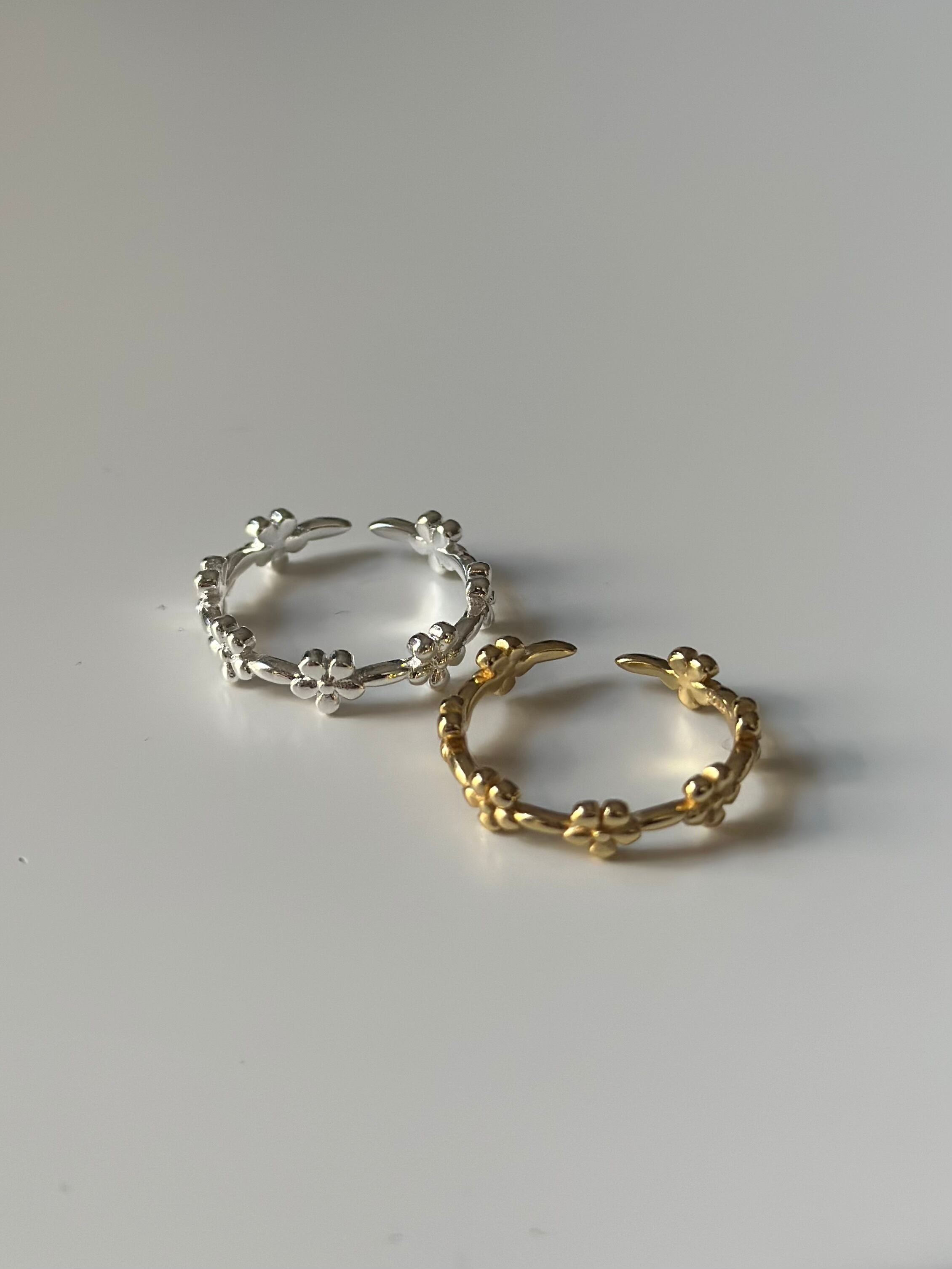 S925 flower line ring