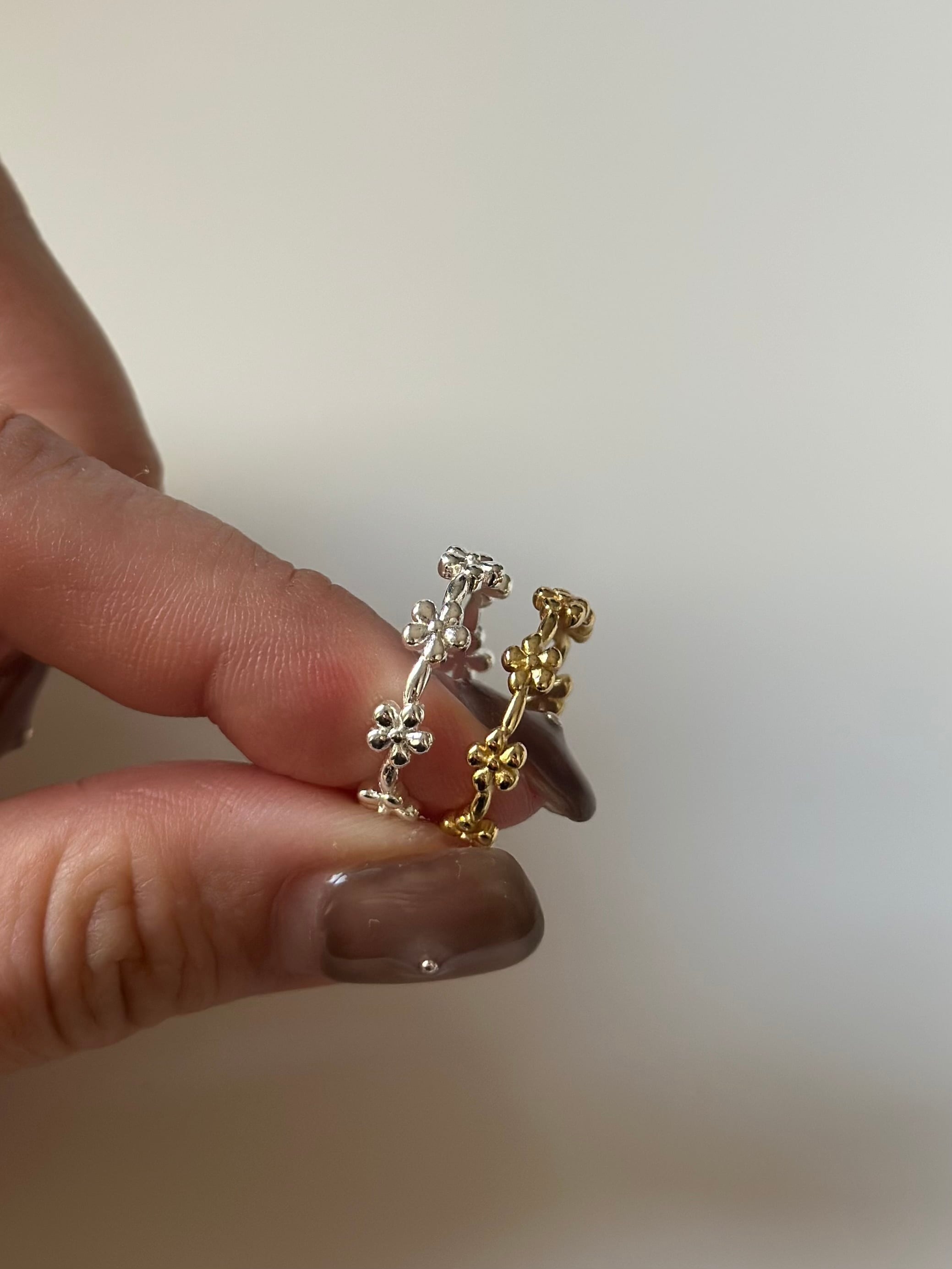 S925 flower line ring