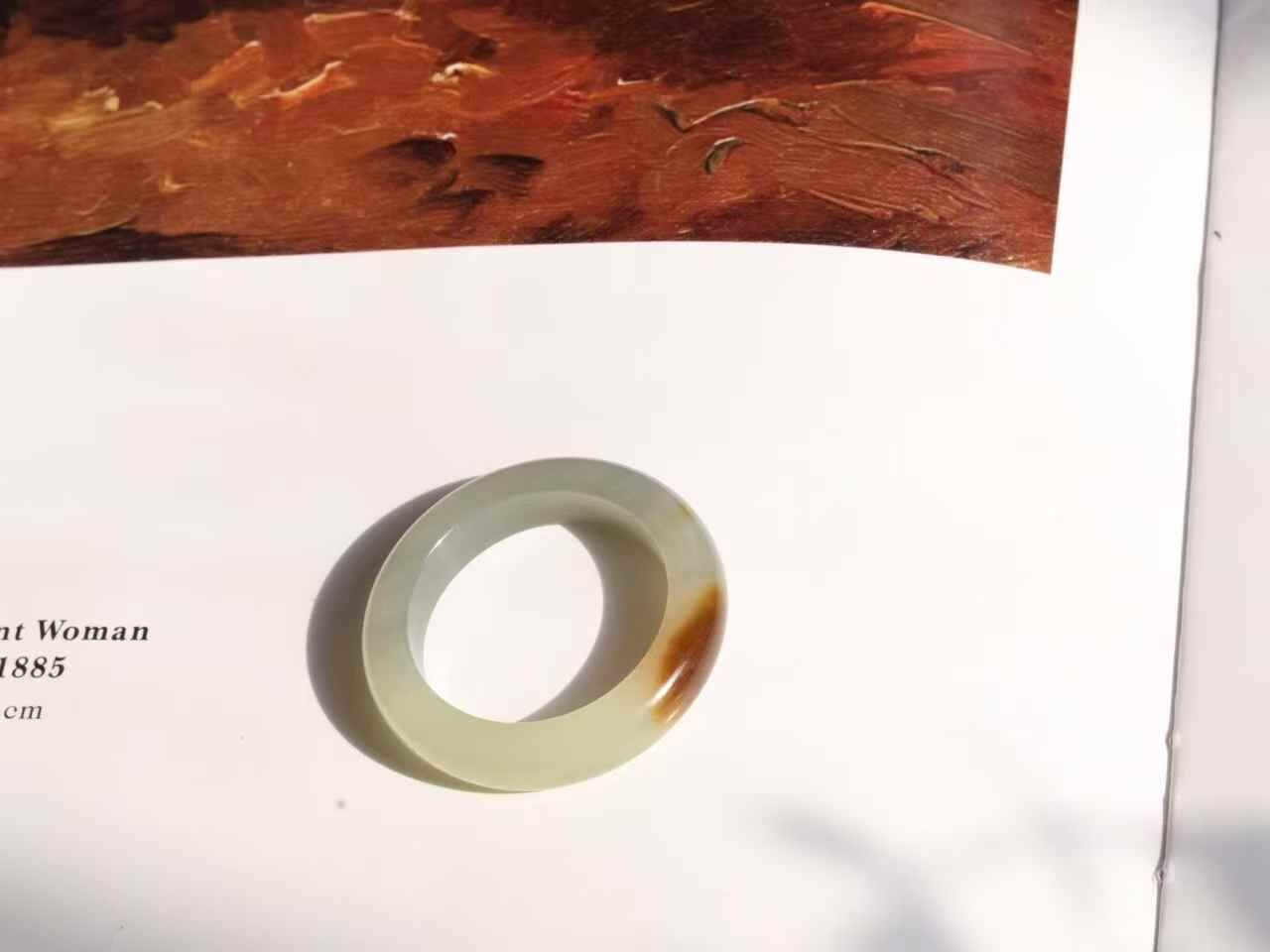 和田玉樓蘭三色指環 (圈口 23號),天然和田玉軟玉