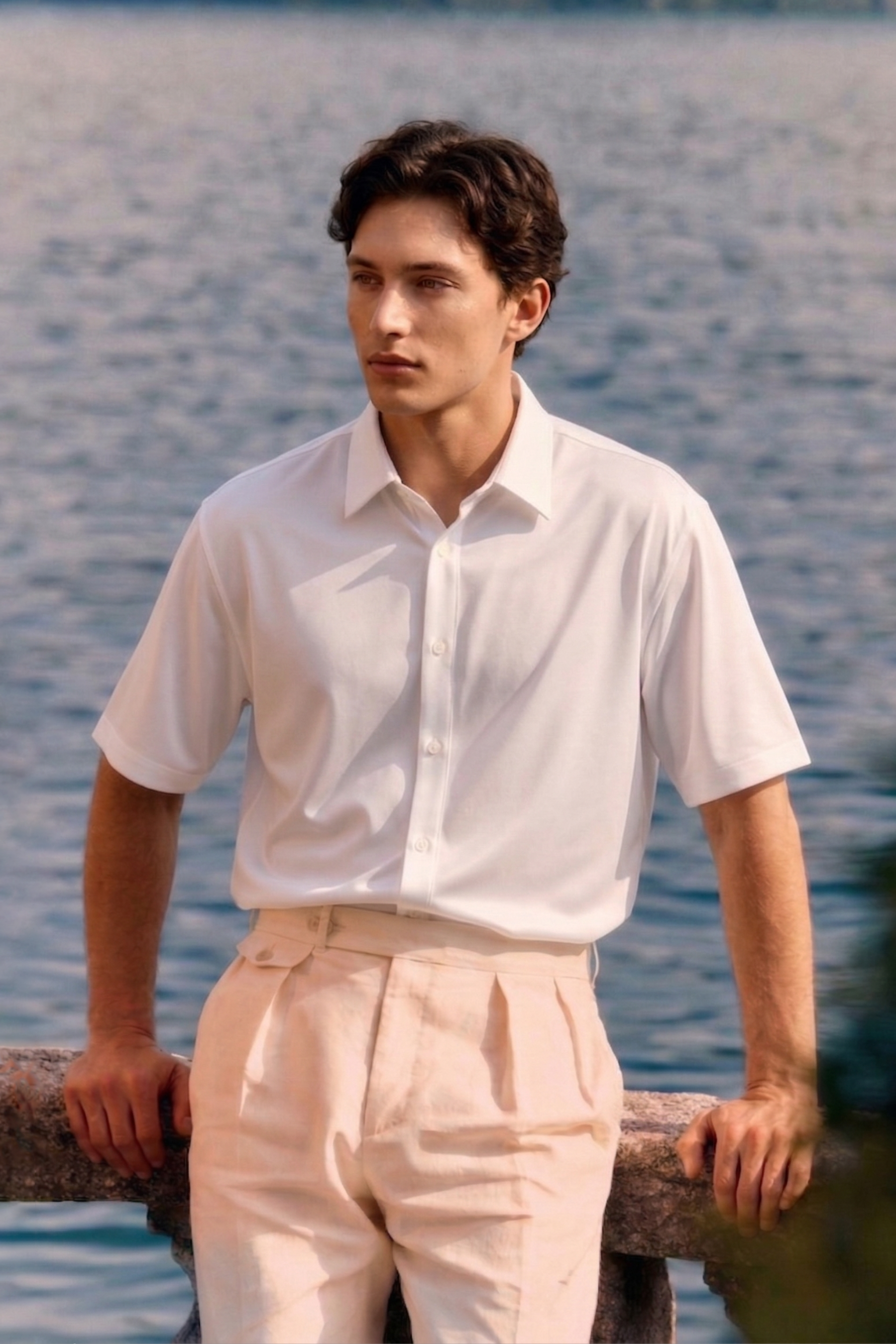 Silky Lightweight Cotton-Feel Shirt (U)
