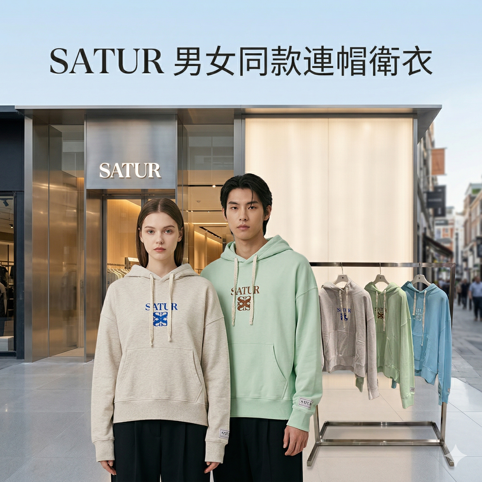 【直播】SATUR LX040218 男女同款連帽衛衣