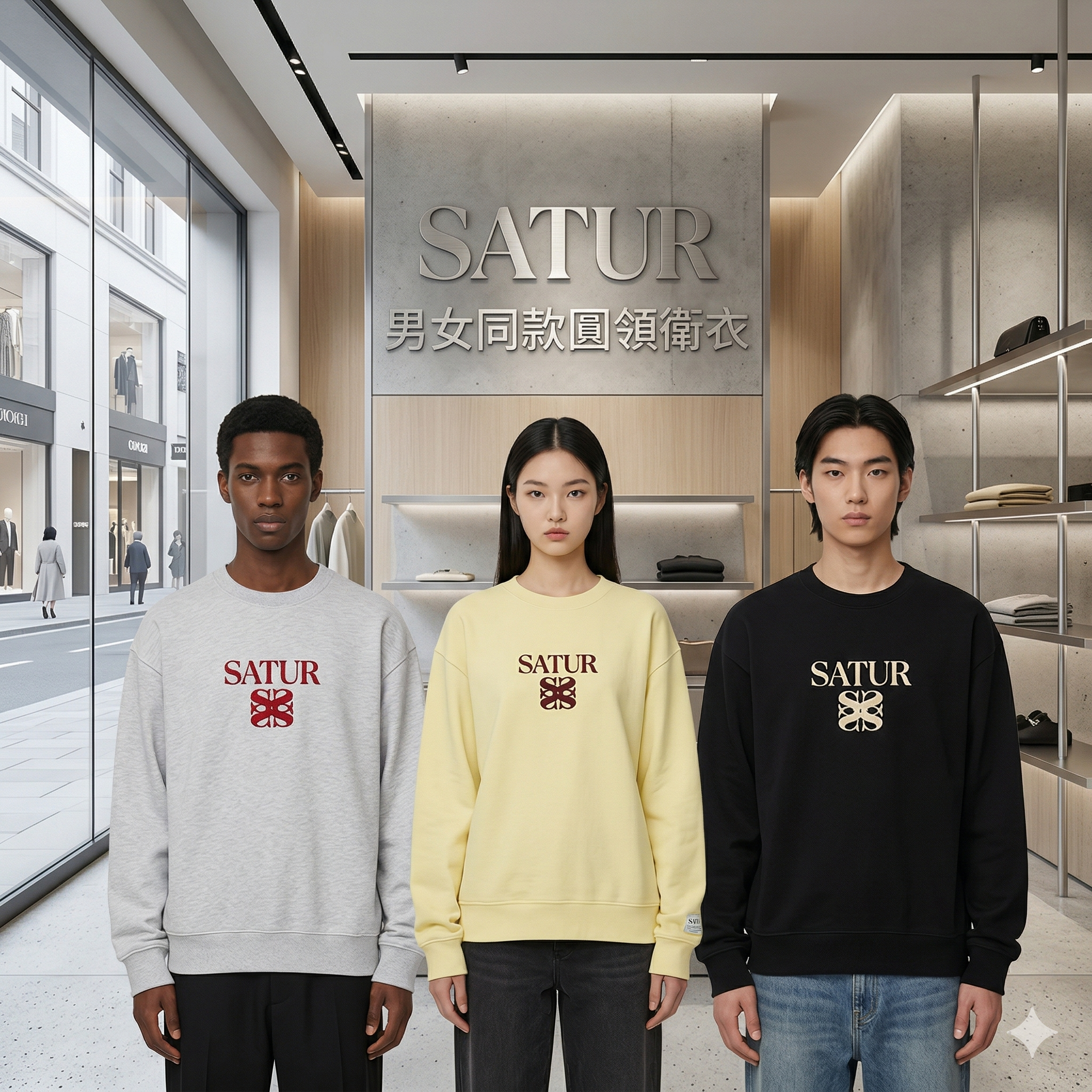 【直播】SATUR LX040221 男女同款圓領衛衣