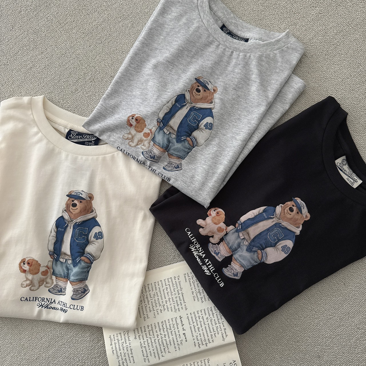 （現貨）韓牌 who a u 小熊與小狗 短T WHRPG2421F