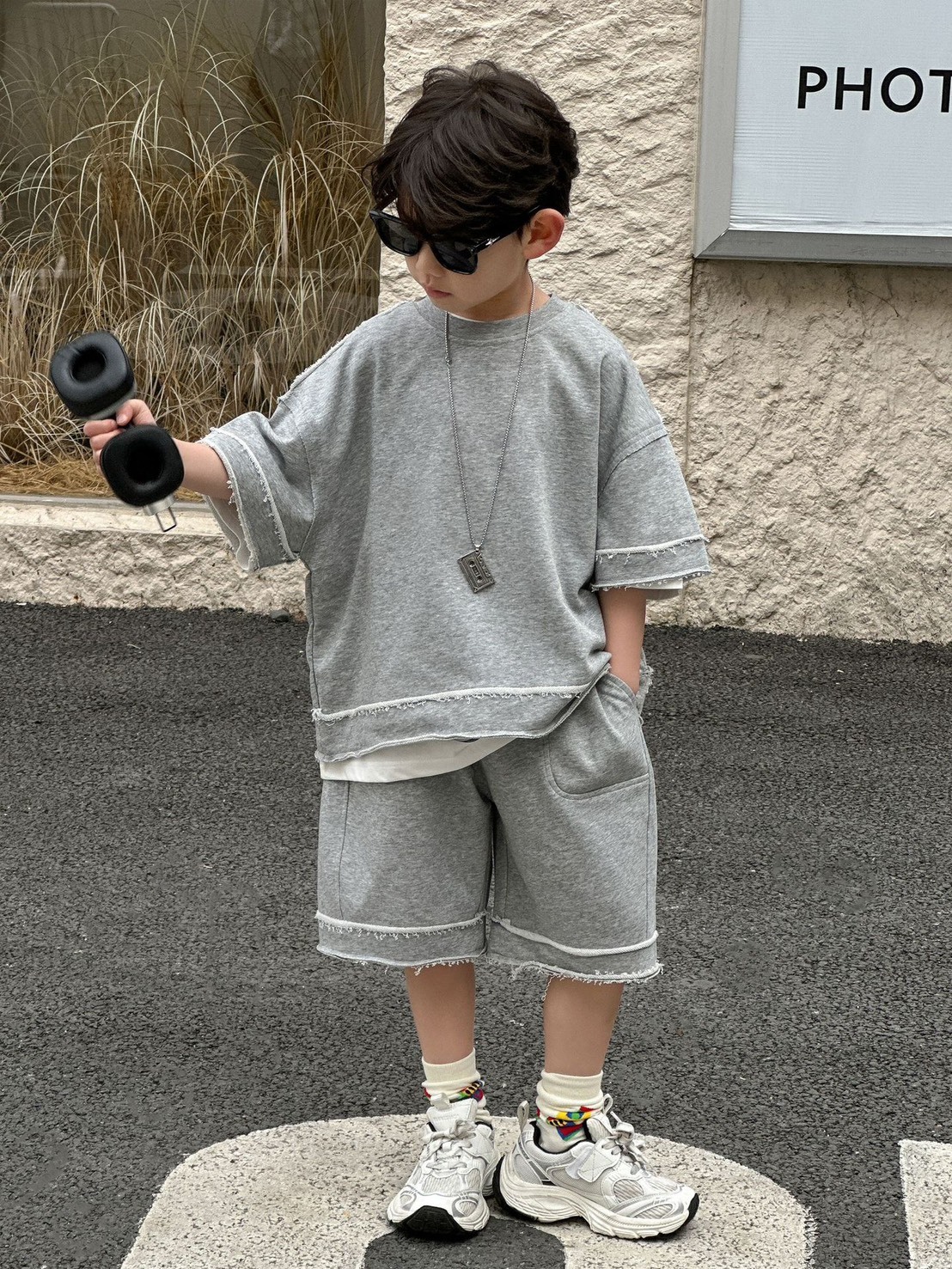 毛邊韓版短袖套裝