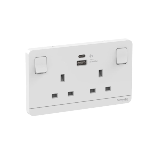 AVATARON奐尚13A孖位有制插座連USB(TypeA+TypeC)