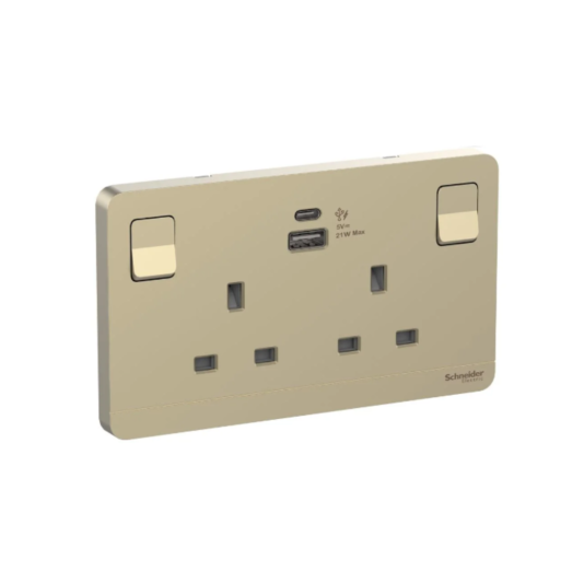 AVATARON奐尚13A孖位有制插座連USB(TypeA+TypeC)