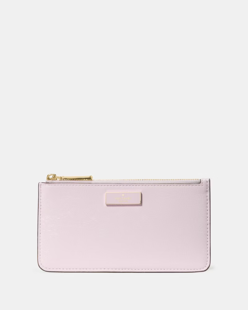 【預購】Kate Spade H040314 經典皺褶漆皮大容量纖薄卡套